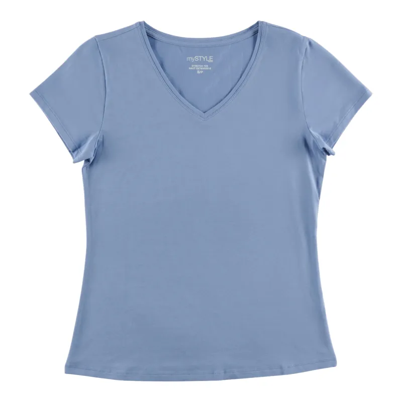 mySTYLE Women's V-Neck Stretch T-Shirt sold by Giant Tiger