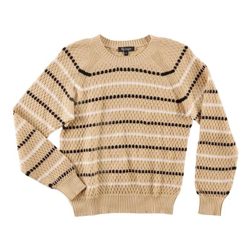 lily morgan Women's Striped Stitch Pullover Sweater sold by Giant Tiger