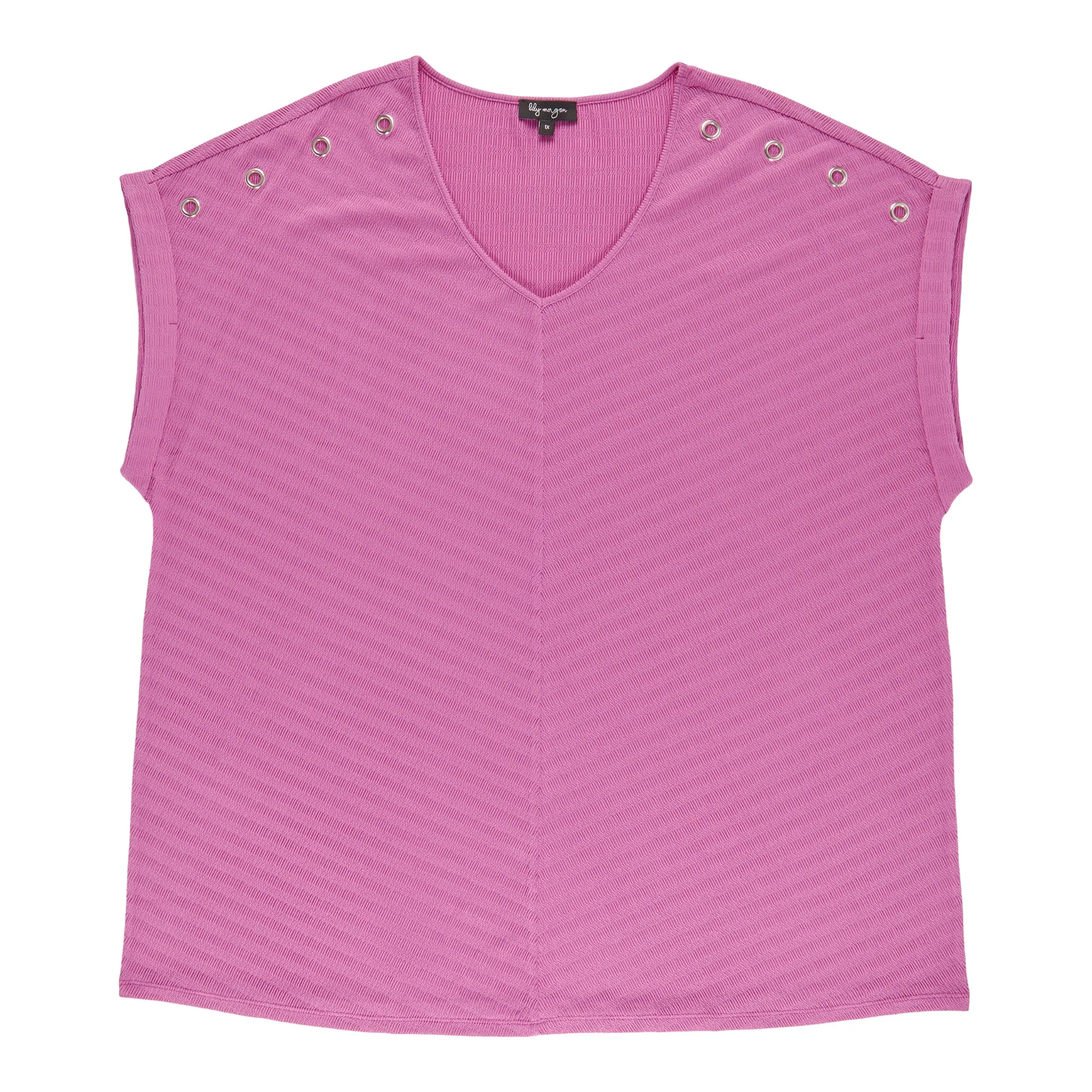 lily morgan Women's Plus V-Neck Grommet Detail Blouse sold by Giant Tiger product image thumbnail 4