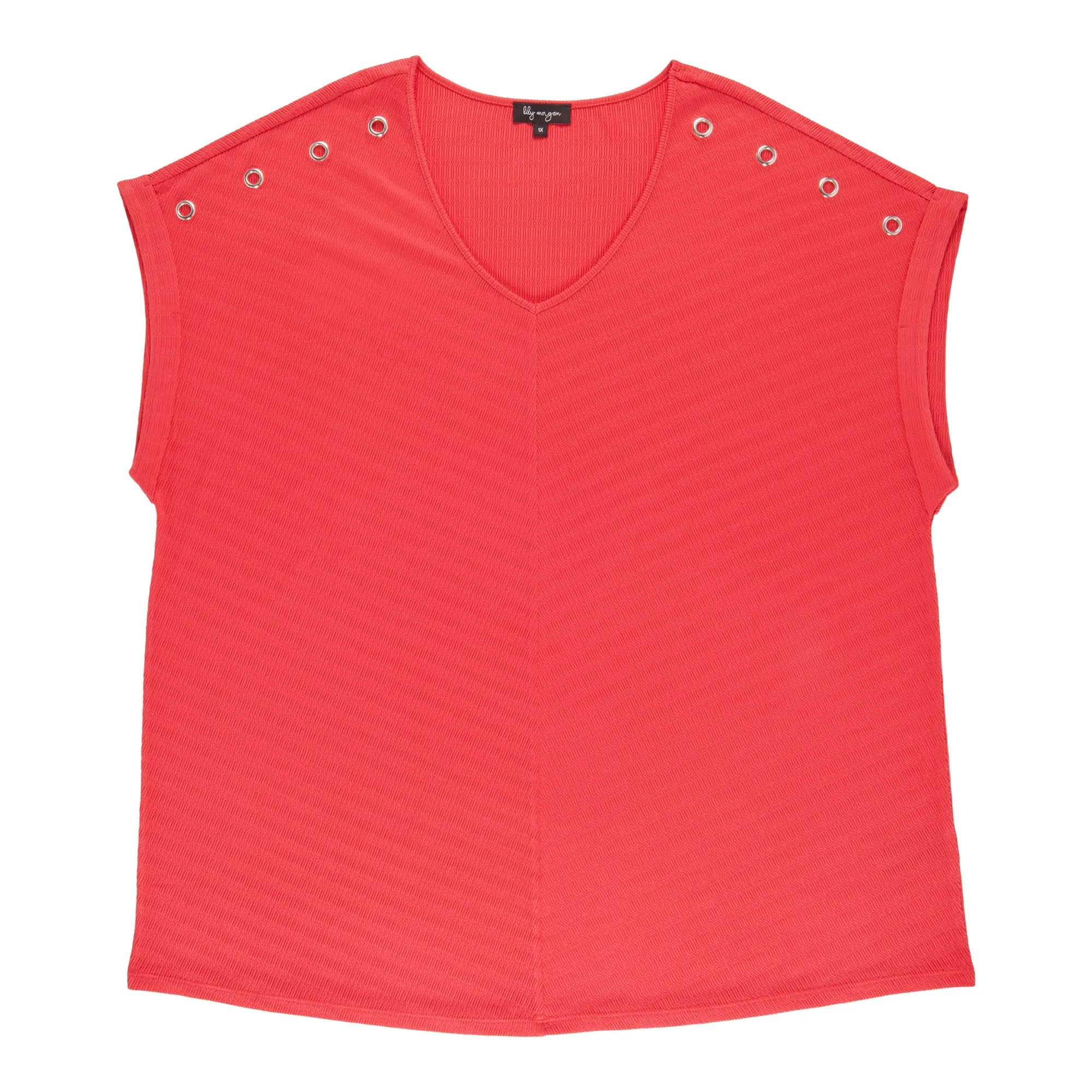 lily morgan Women's Plus V-Neck Grommet Detail Blouse sold by Giant Tiger product image thumbnail 2