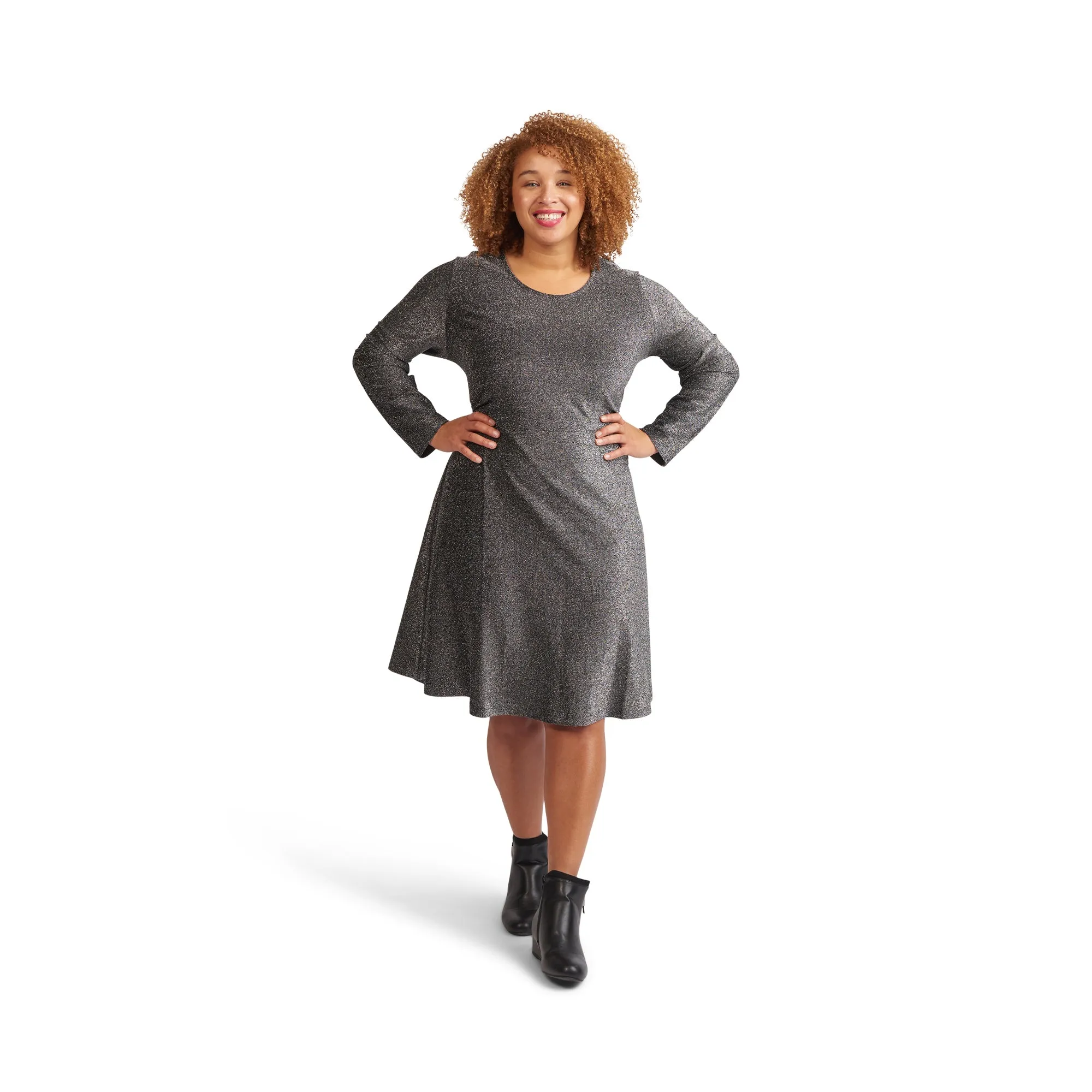 lily morgan Women's Plus Festive Shimmer Dress sold by Giant Tiger