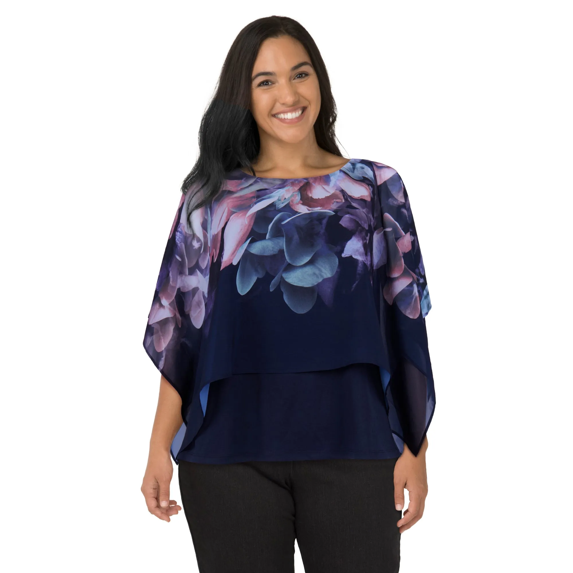 lily morgan Women's City Chic Printed Layered Blouse sold by Giant Tiger