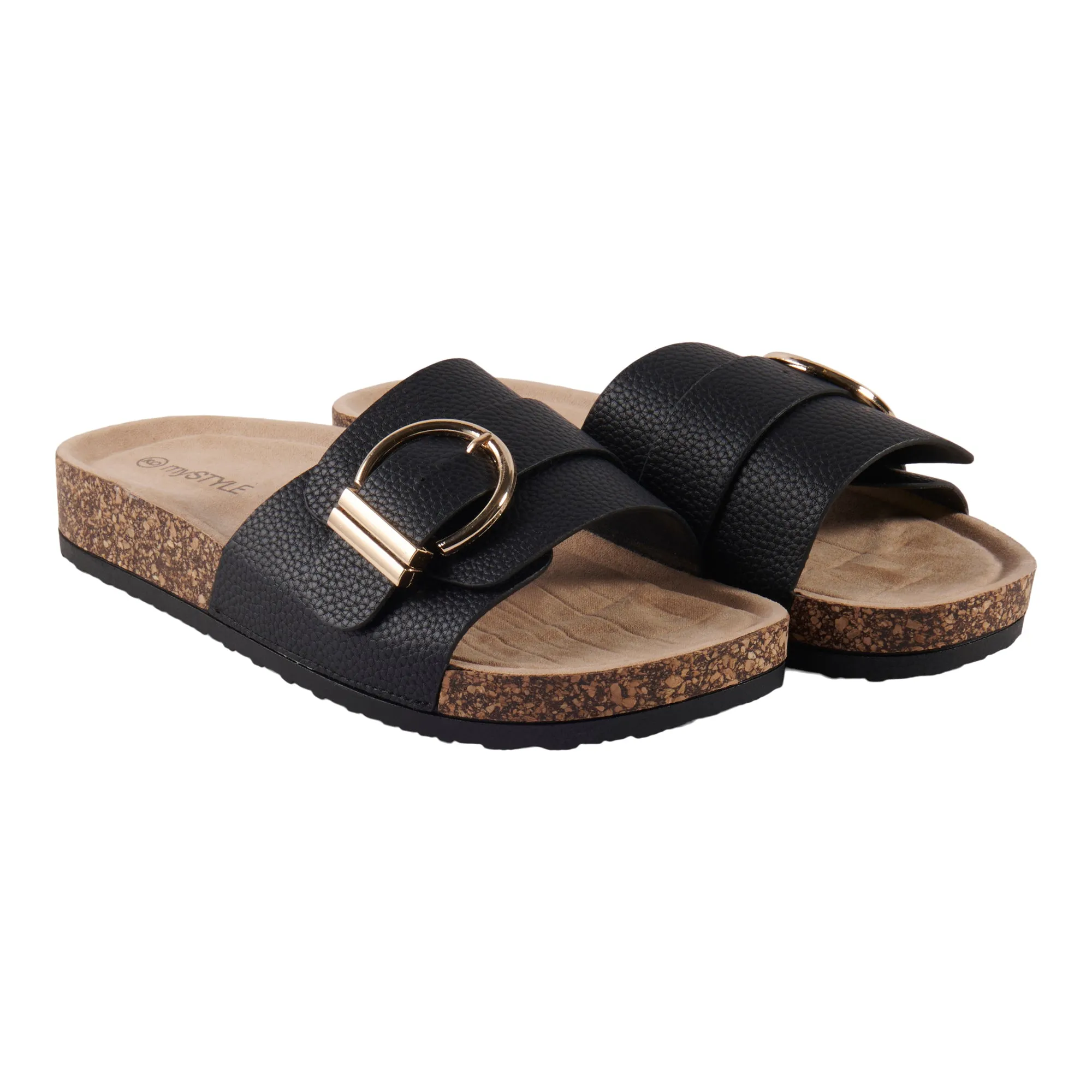 mySTYLE Women's Buckle Footbed Slides sold by Giant Tiger