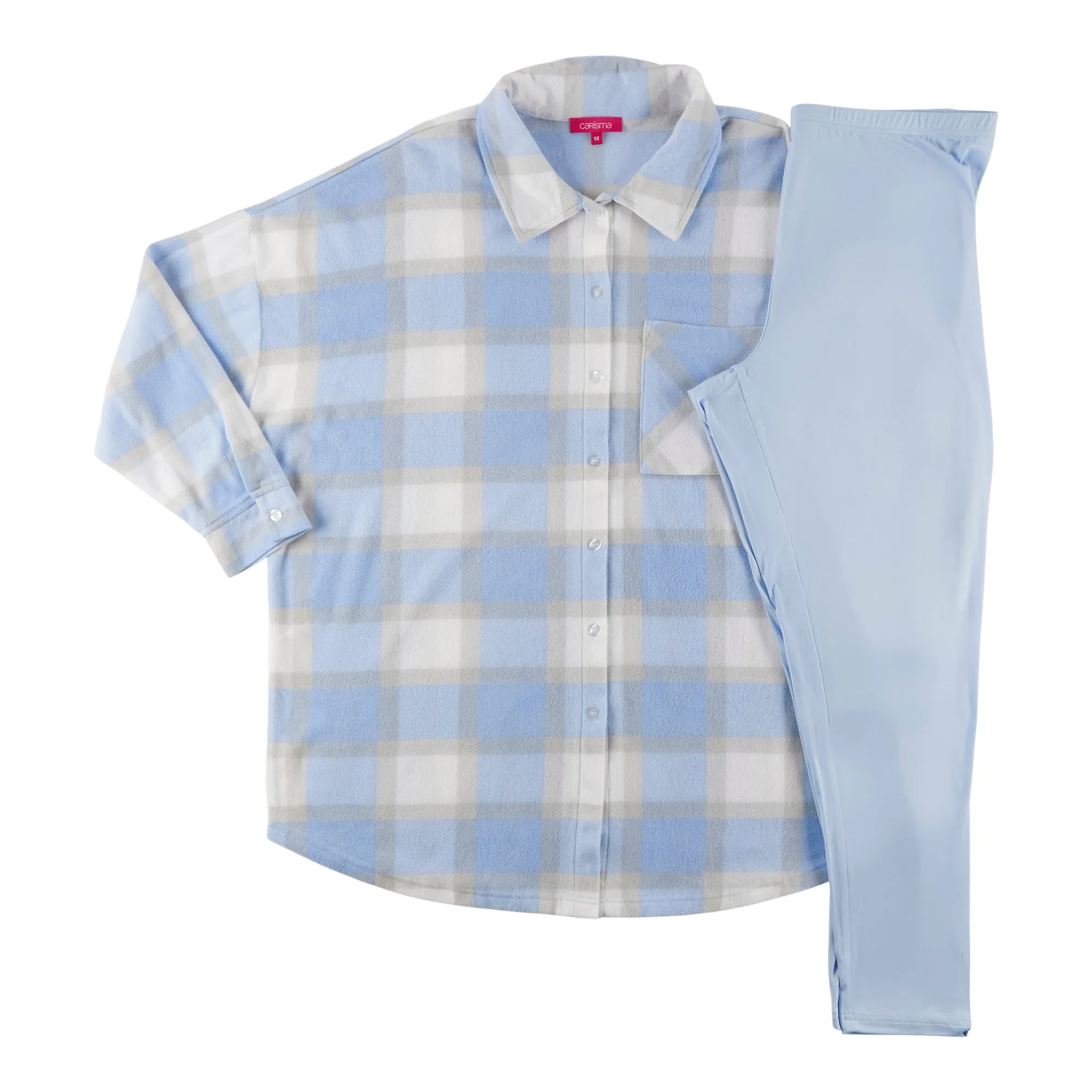 Carisma Women's Plus Slim Collared PJ Set sold by Giant Tiger