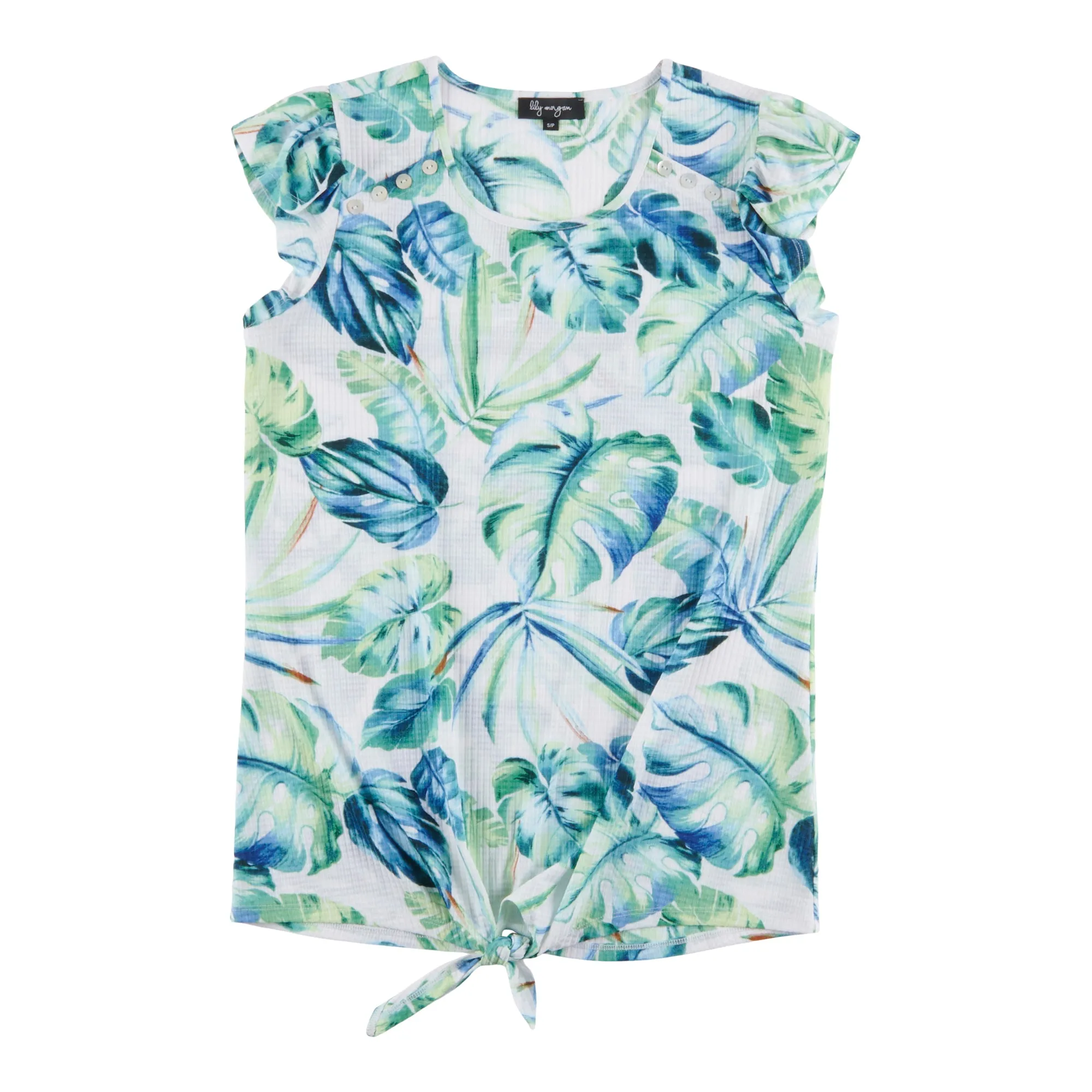 lily morgan Women's Tropical Flounce Sleeve Top sold by Giant Tiger product image thumbnail 2