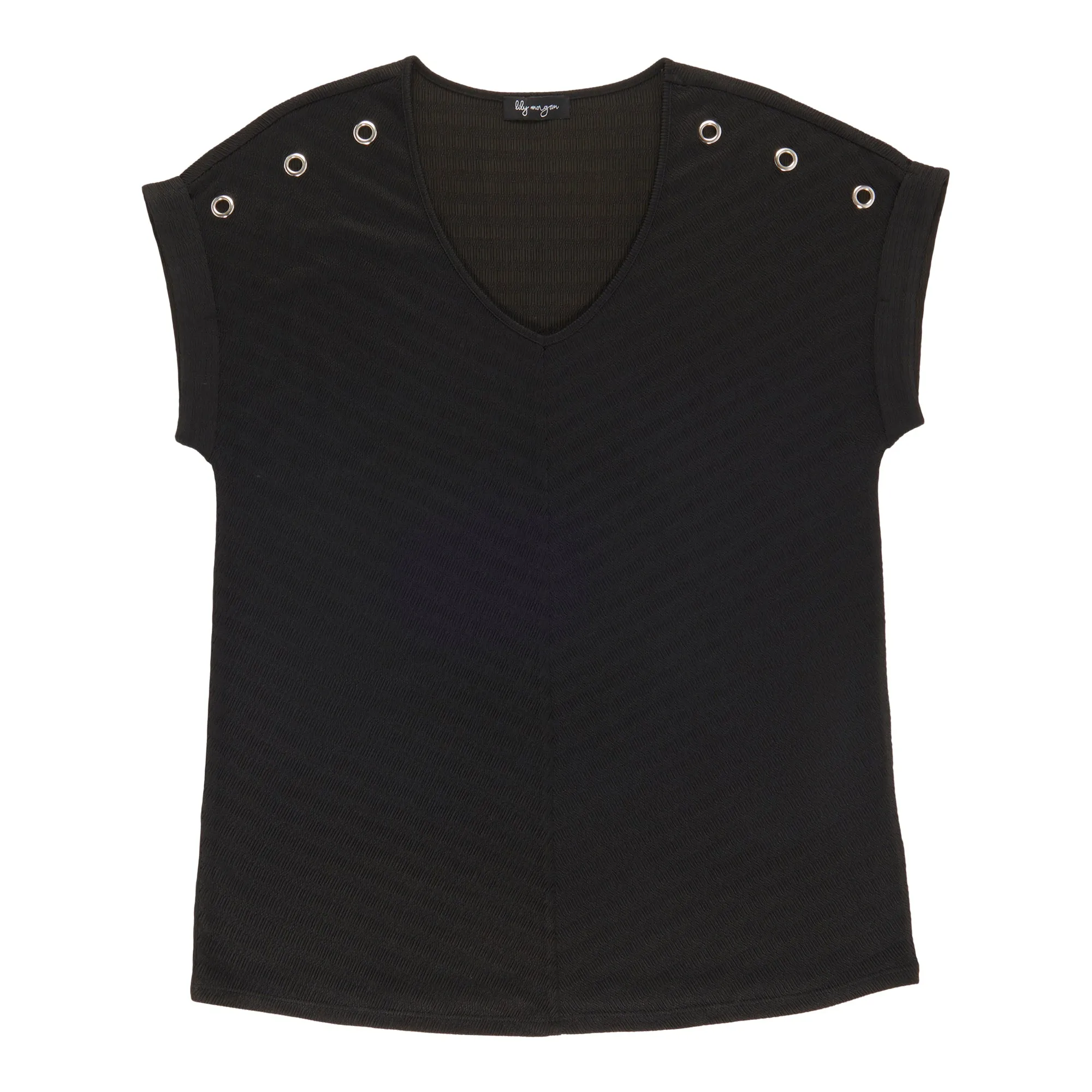 lily morgan Women's V-Neck Grommet Detail Blouse sold by Giant Tiger