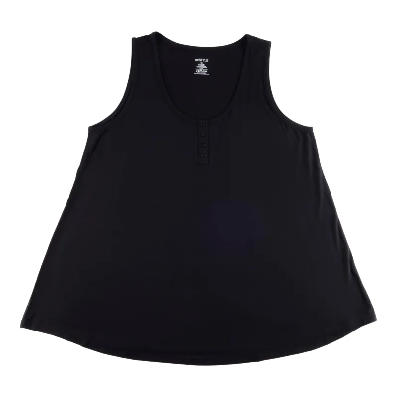 mySTYLE Women's Plus Country Cool Henley Tank sold by Giant Tiger