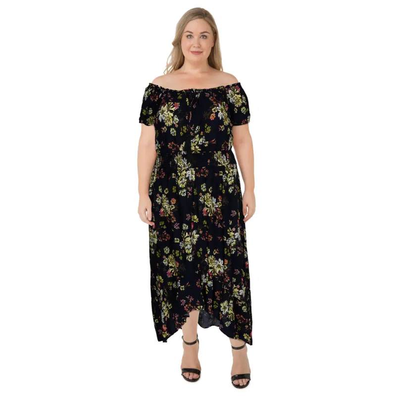 lily morgan Women's Plus Trend Edit Off-Shoulder Maxi Dress sold by Giant Tiger