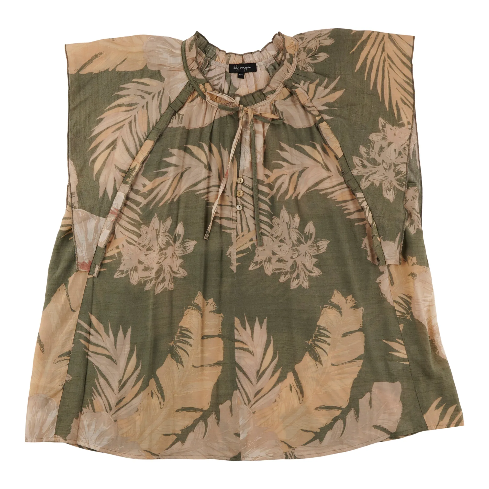 lily morgan Women's Plus Exotic Ruffle Sleeve Blouse sold by Giant Tiger product image thumbnail 3