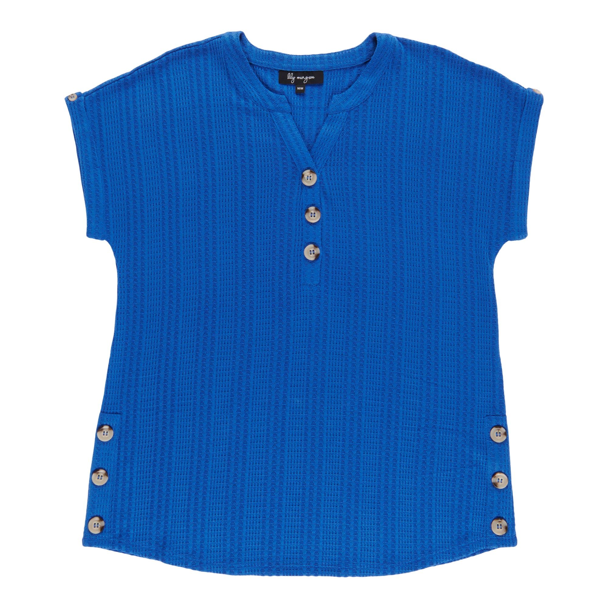 lily morgan Women's V-Neck Button Detail Blouse sold by Giant Tiger