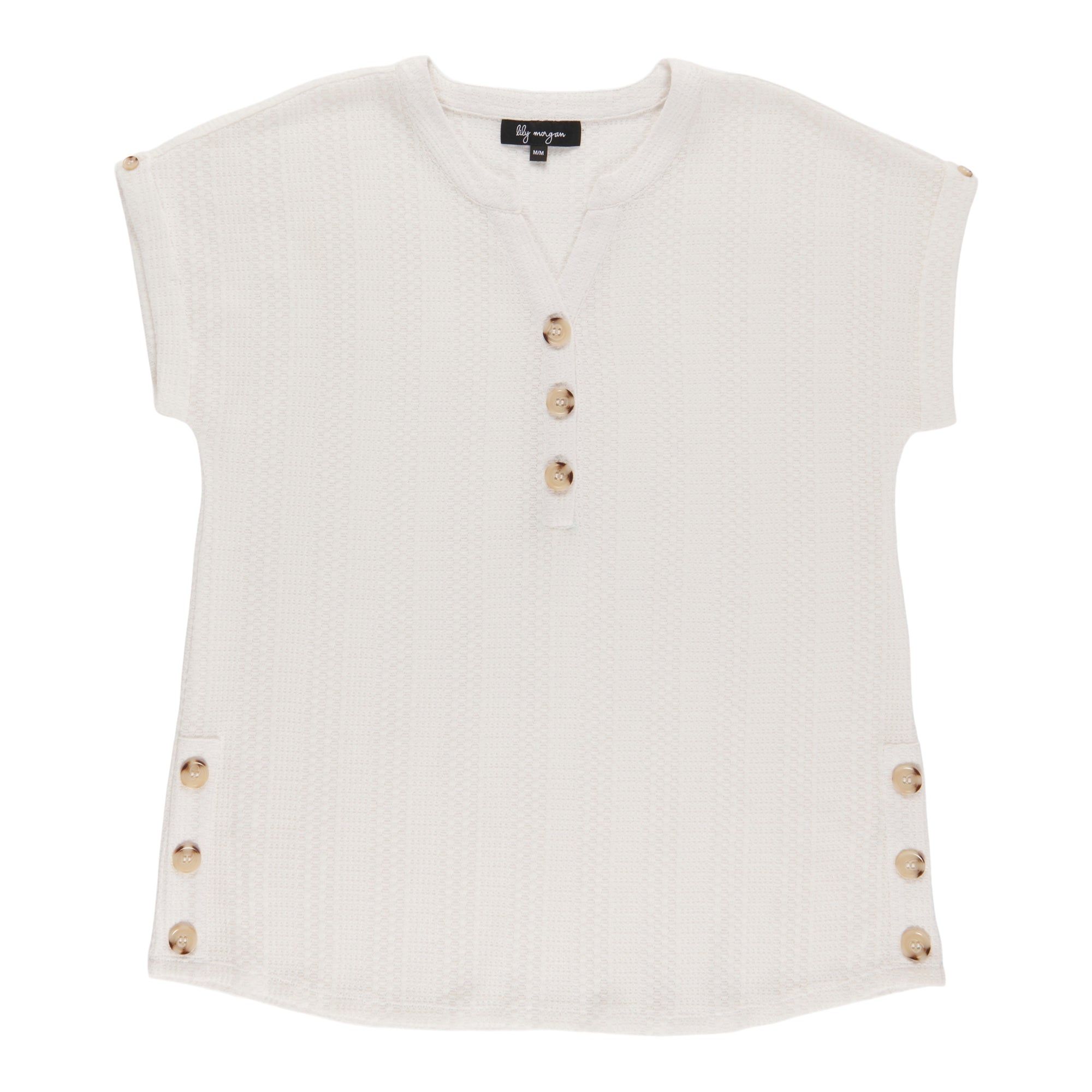 lily morgan Women's V-Neck Button Detail Blouse sold by Giant Tiger product image thumbnail 3