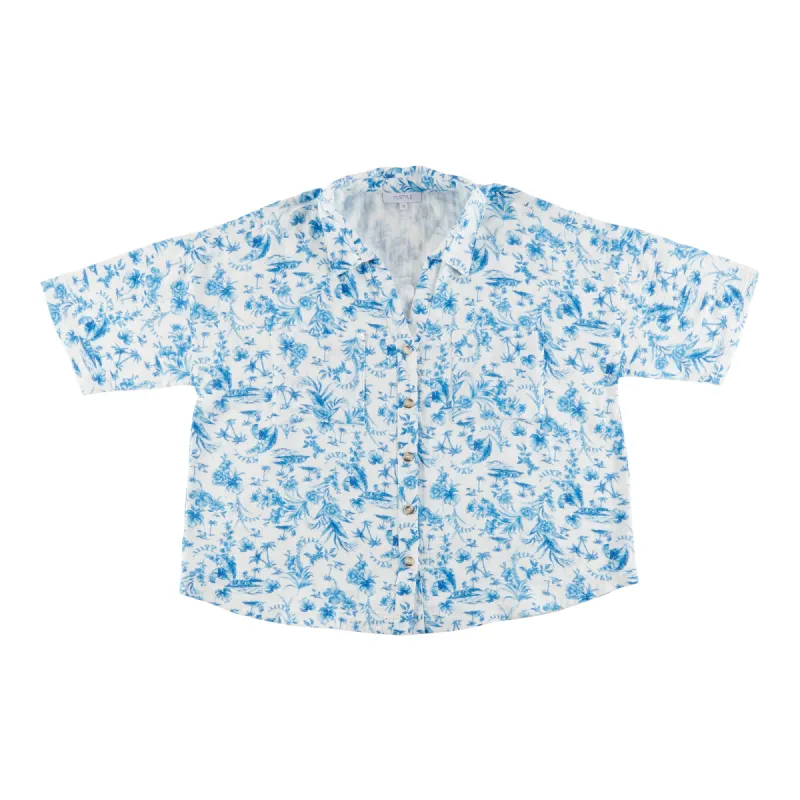 mySTYLE Women's Plus Summer Sizzle Printed Crinkle Gauze Shirt sold by Giant Tiger