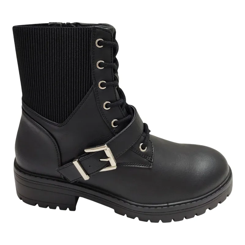 mySTYLE Women's Buckle Combat Boots sold by Giant Tiger