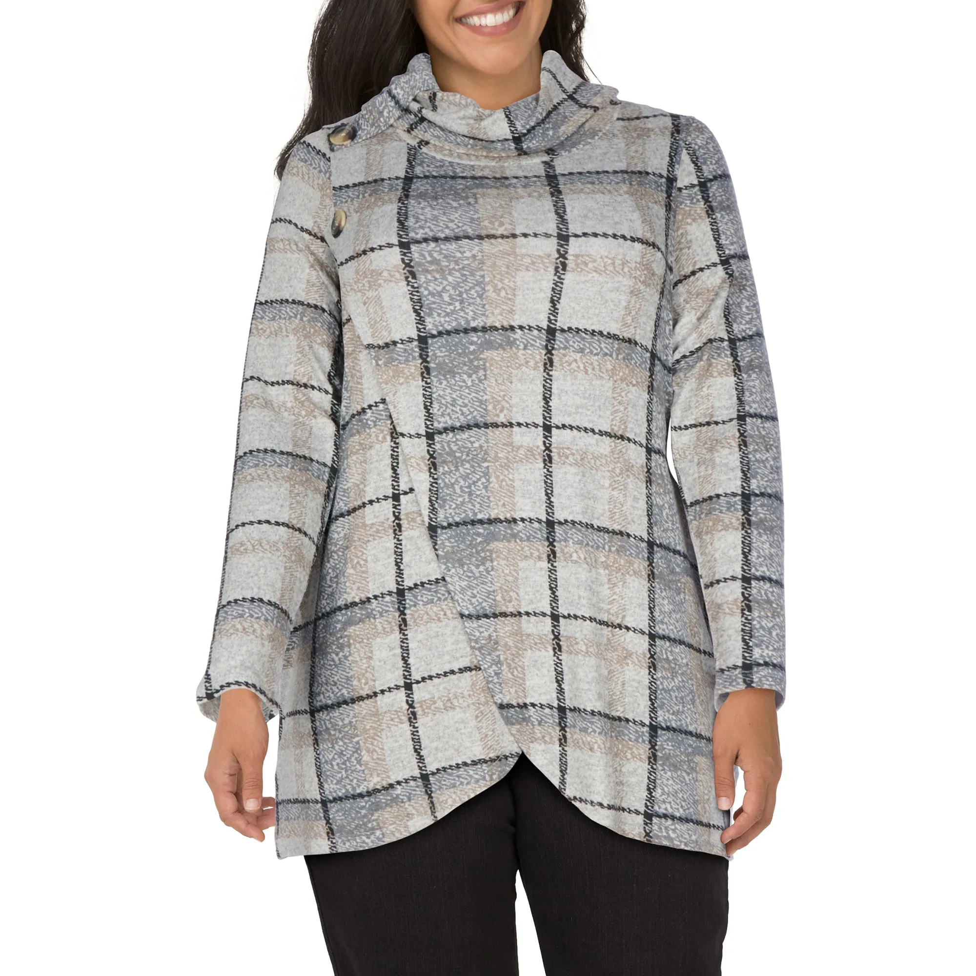 mySTYLE Women's Plus Mock Cowl Neck Snit Top sold by Giant Tiger