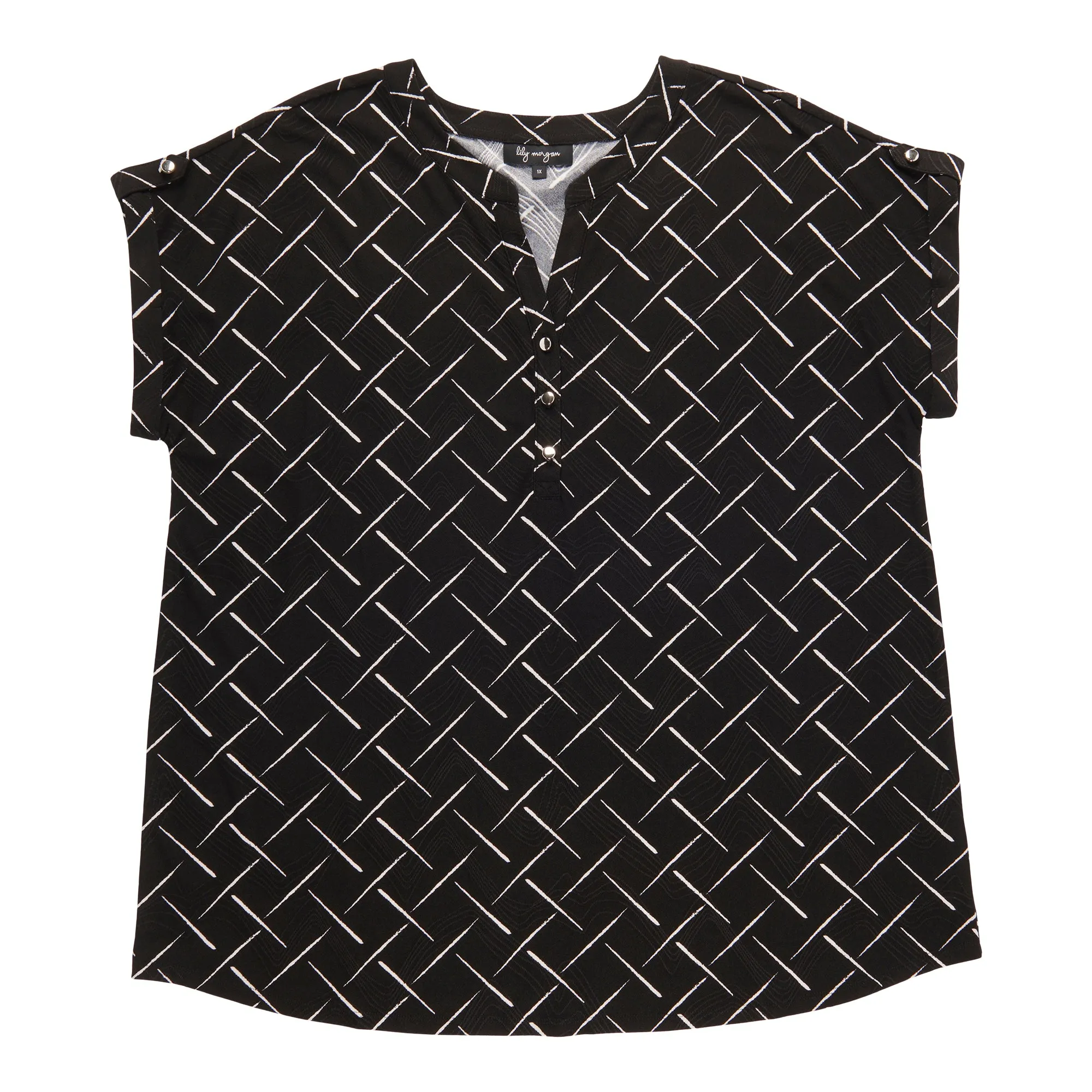 lily morgan Women's Plus Tab Sleeve Top sold by Giant Tiger