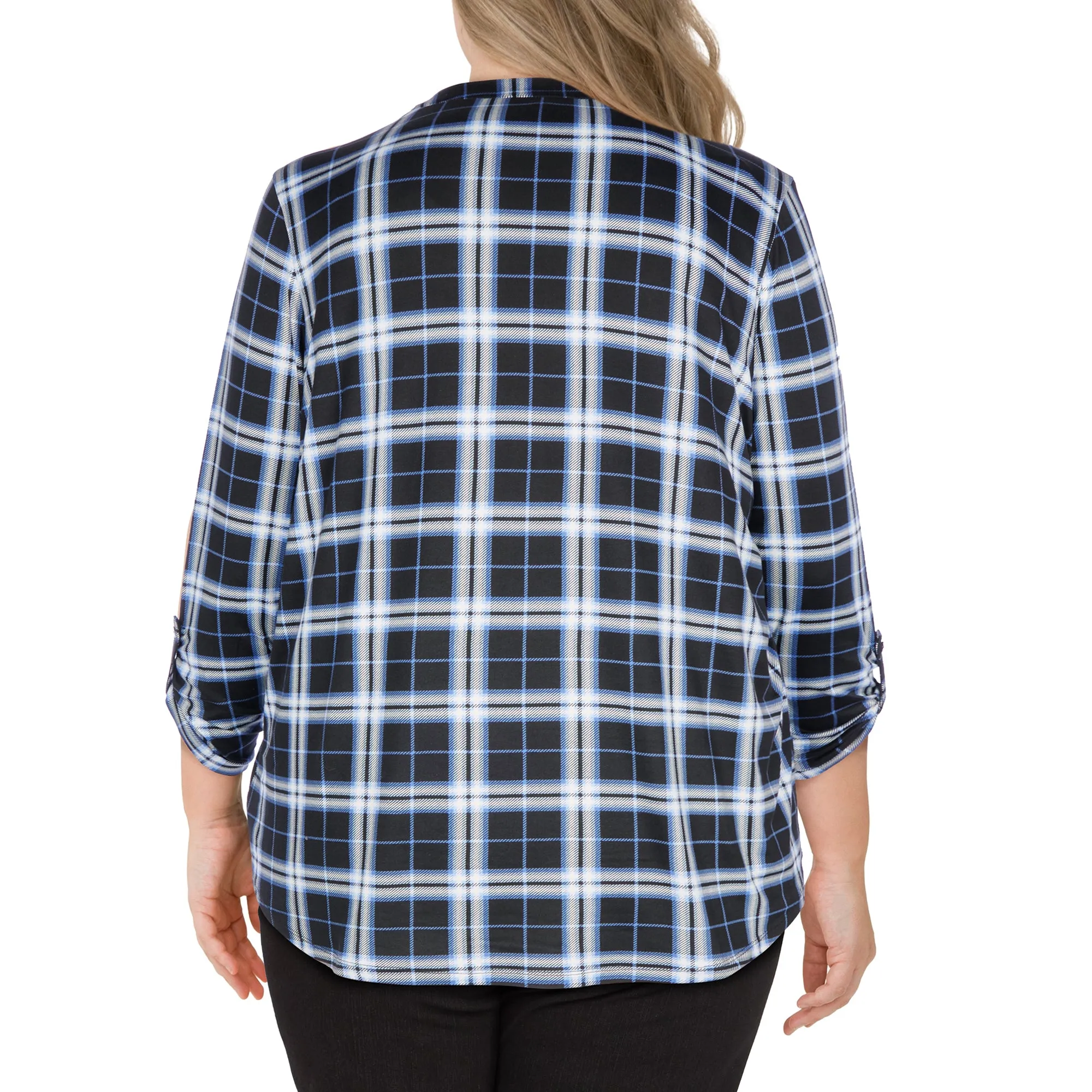 mySTYLE Women's Plus V-Neck Lace-up Blouse sold by Giant Tiger product image thumbnail 2