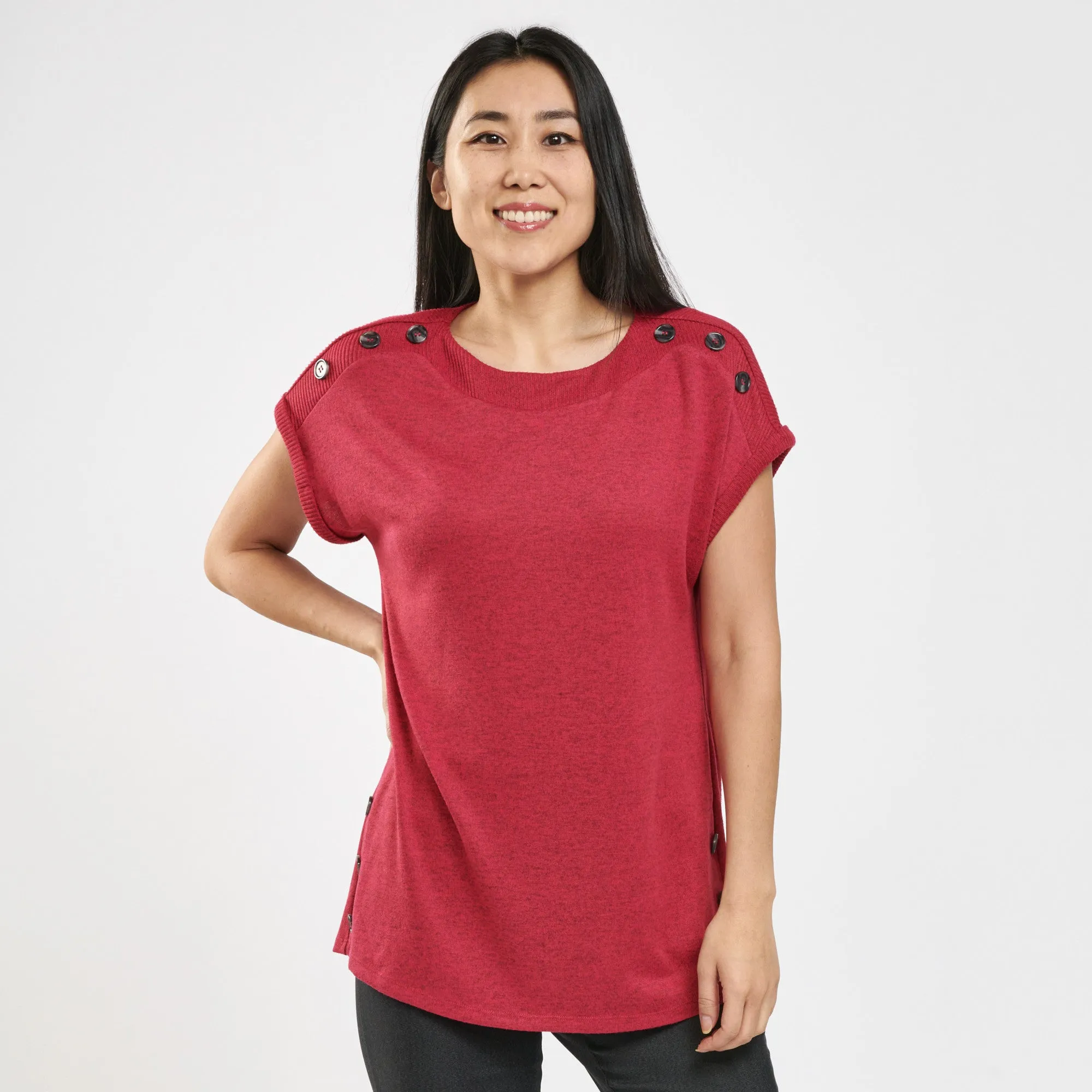 lily morgan Women's Crew Neck Button Detail Blouse sold by Giant Tiger product image thumbnail 2