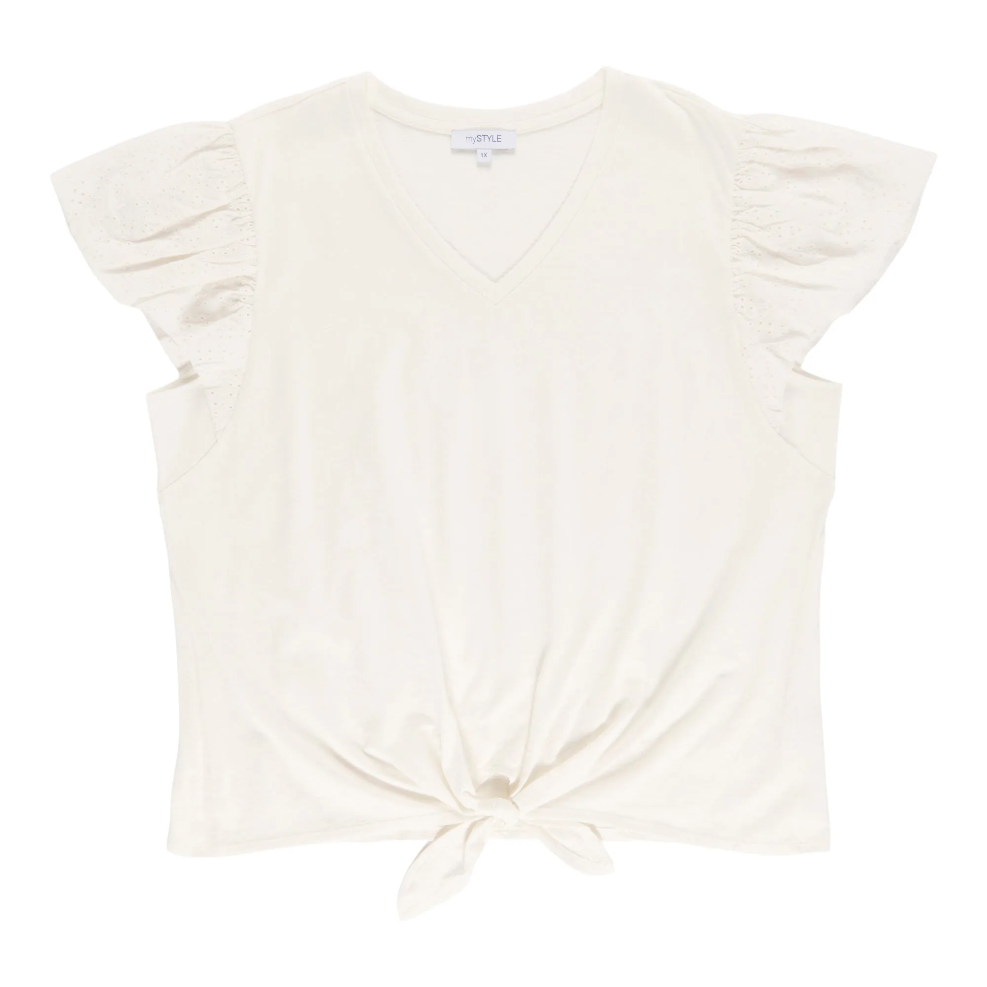MySTYLE Women's Plus Seaside Short Sleeve Slub Tee with Drawstring sold by Giant Tiger product image thumbnail 3