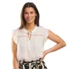 lily morgan Women's V-Neck Flutter Sleeve Blouse sold by Giant Tiger