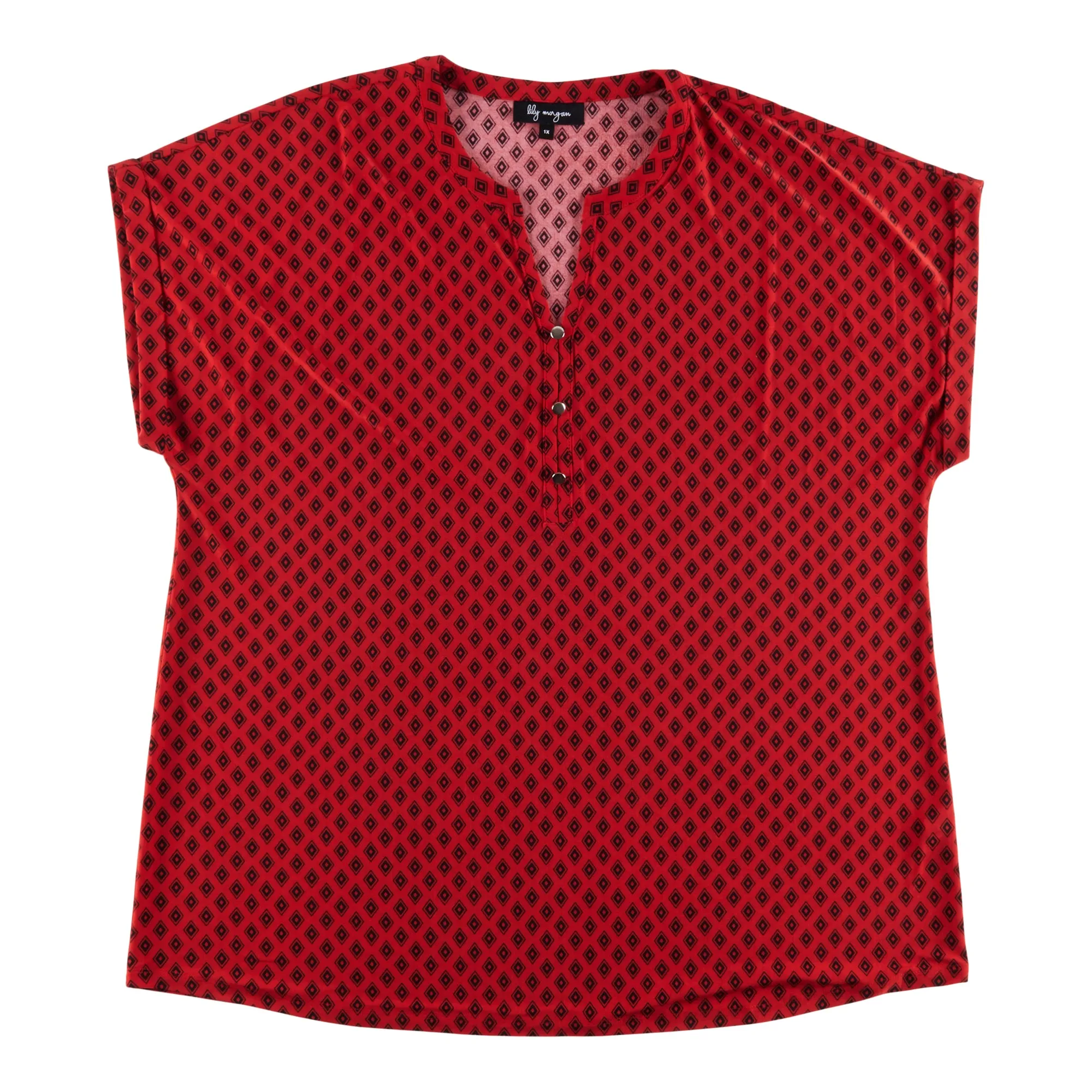 lily morgan Women's Plus City Chic Printed Front Button Top sold by Giant Tiger product image thumbnail 2