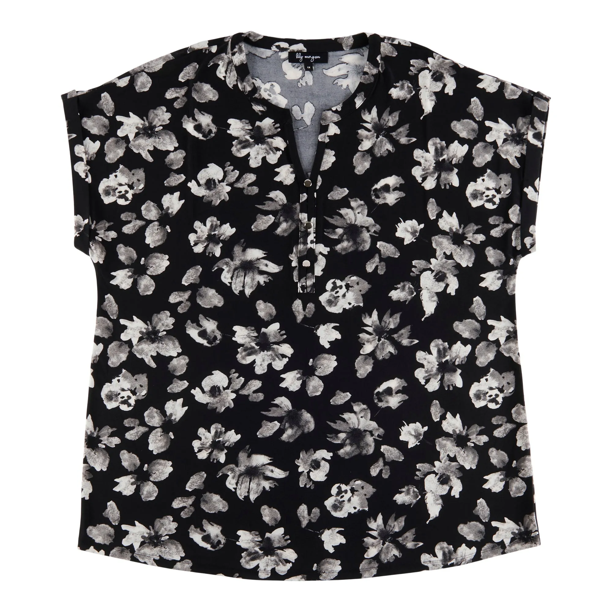 lily morgan Women's Plus City Chic Printed Front Button Top sold by Giant Tiger product image thumbnail 4