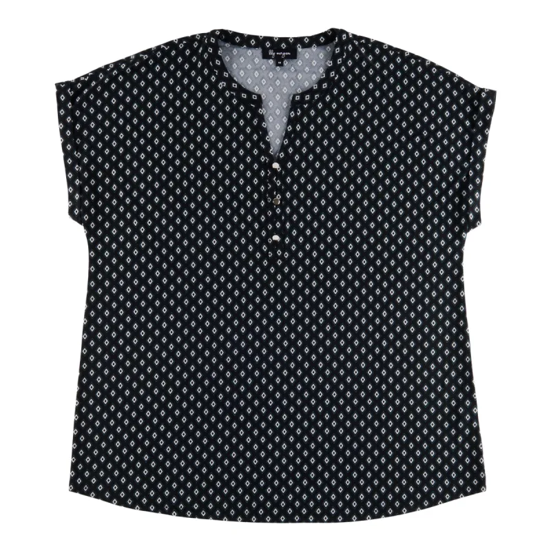 lily morgan Women's Plus City Chic Printed Front Button Top sold by Giant Tiger
