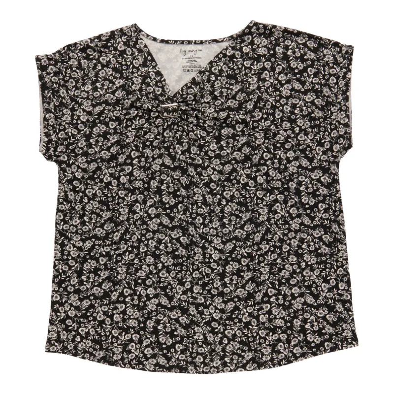 lily morgan Women's Plus Top with Hardware Detail sold by Giant Tiger