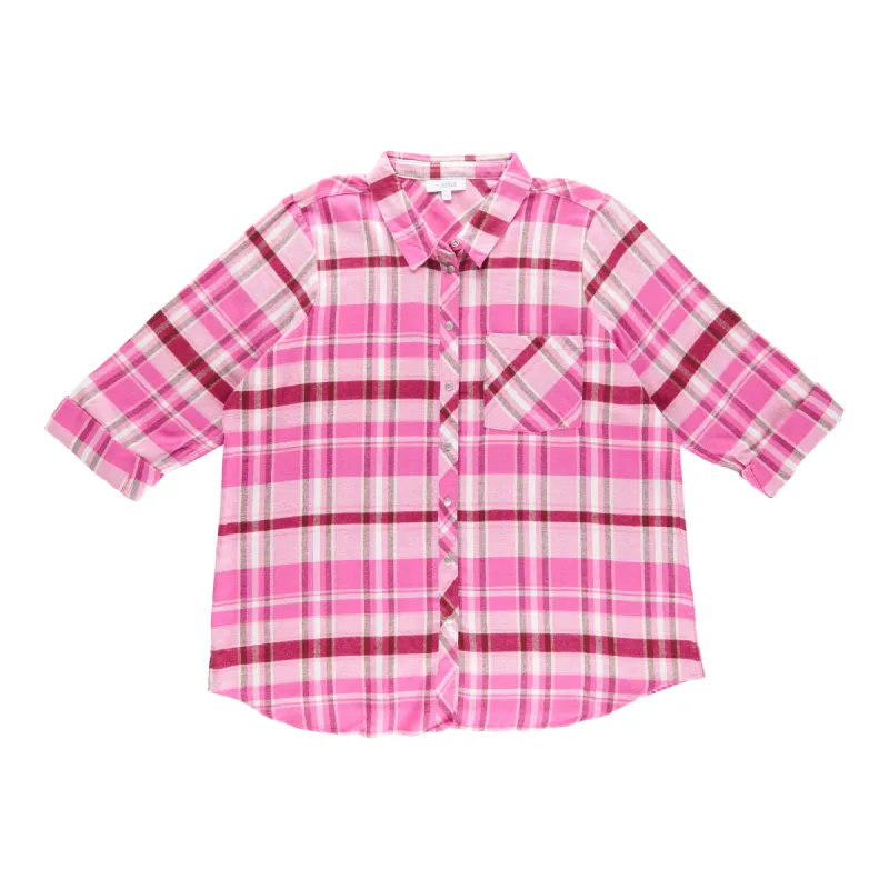 mySTYLE Women's Plus New Wave Flannel Front Snap Shirt sold by Giant Tiger