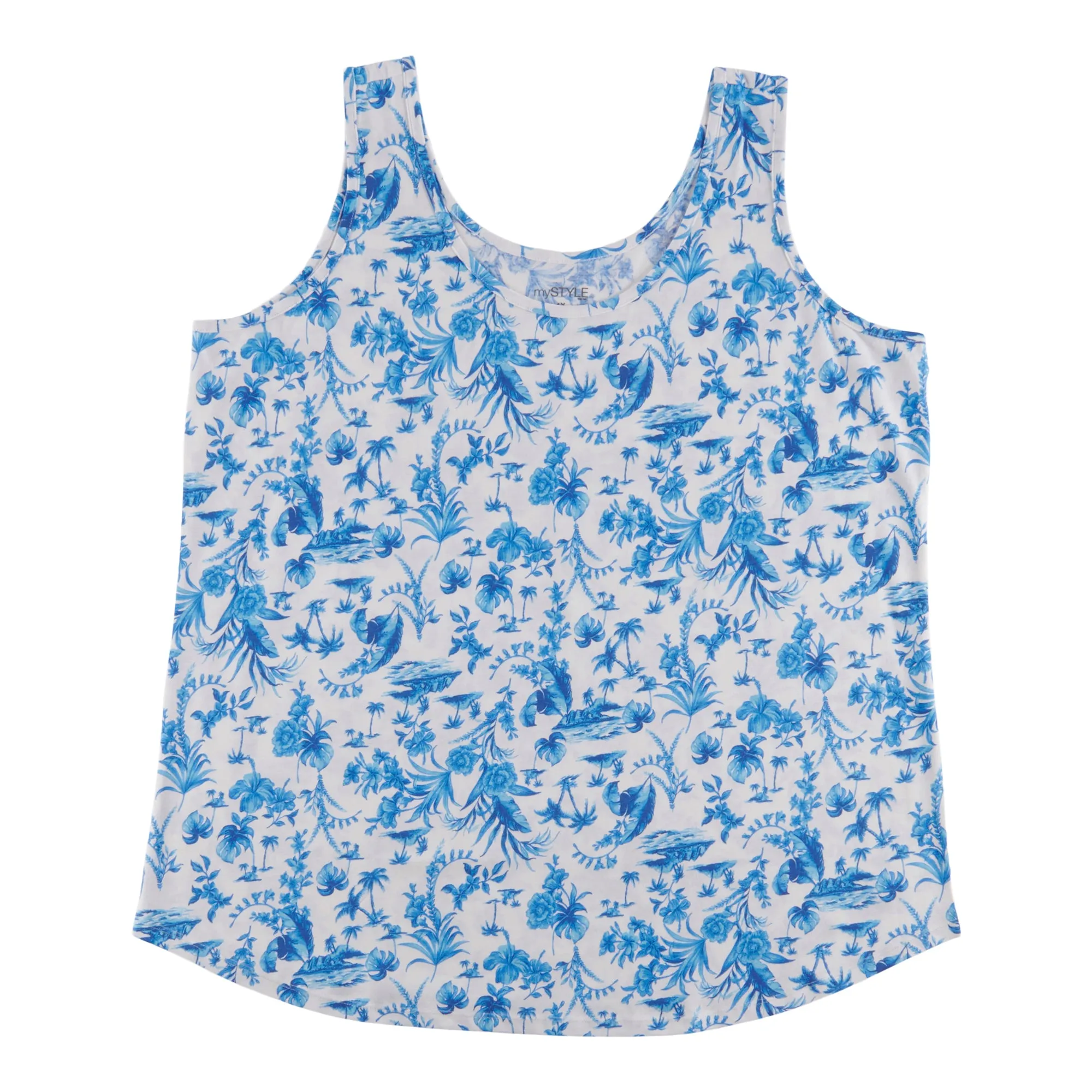 mySTYLE Women's Plus Summer Sizzle Printed Island Tank Top sold by Giant Tiger