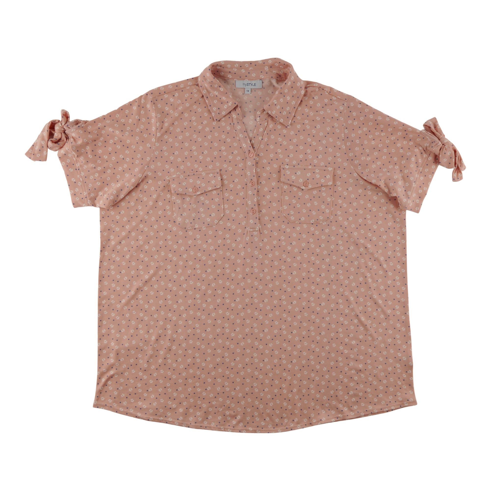 mySTYLE Women's Plus Tie-Sleeve Blouse sold by Giant Tiger