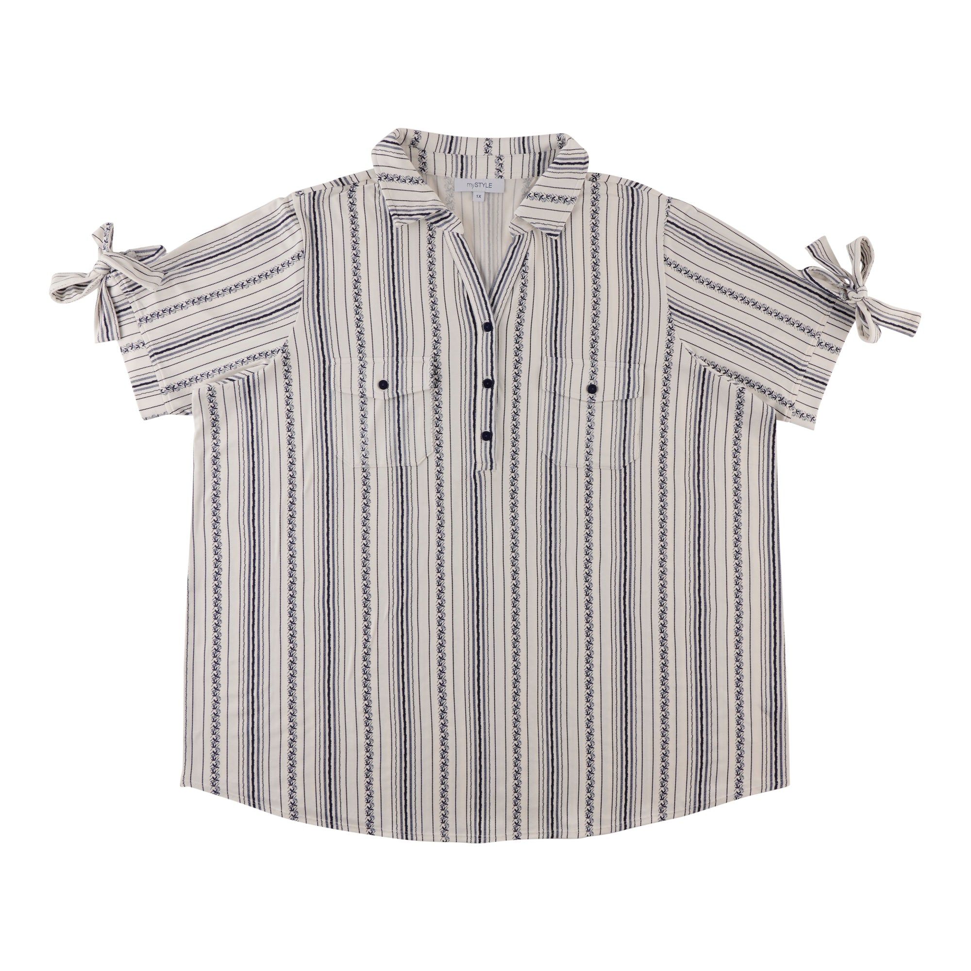 mySTYLE Women's Plus Tie-Sleeve Blouse sold by Giant Tiger product image thumbnail 2