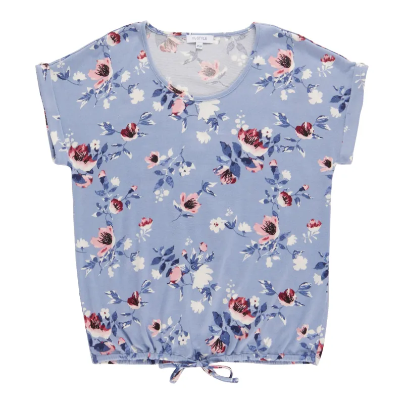 mySTYLE Women's Festival Tie Front Short Sleeve Knit Top sold by Giant Tiger