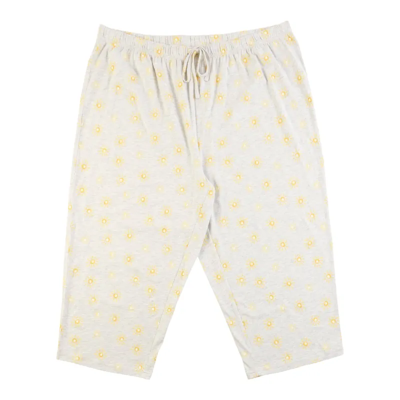 Carisma Women's Plus Ocean Breeze Cotton All-Over Print Capri PJ Pants sold by Giant Tiger