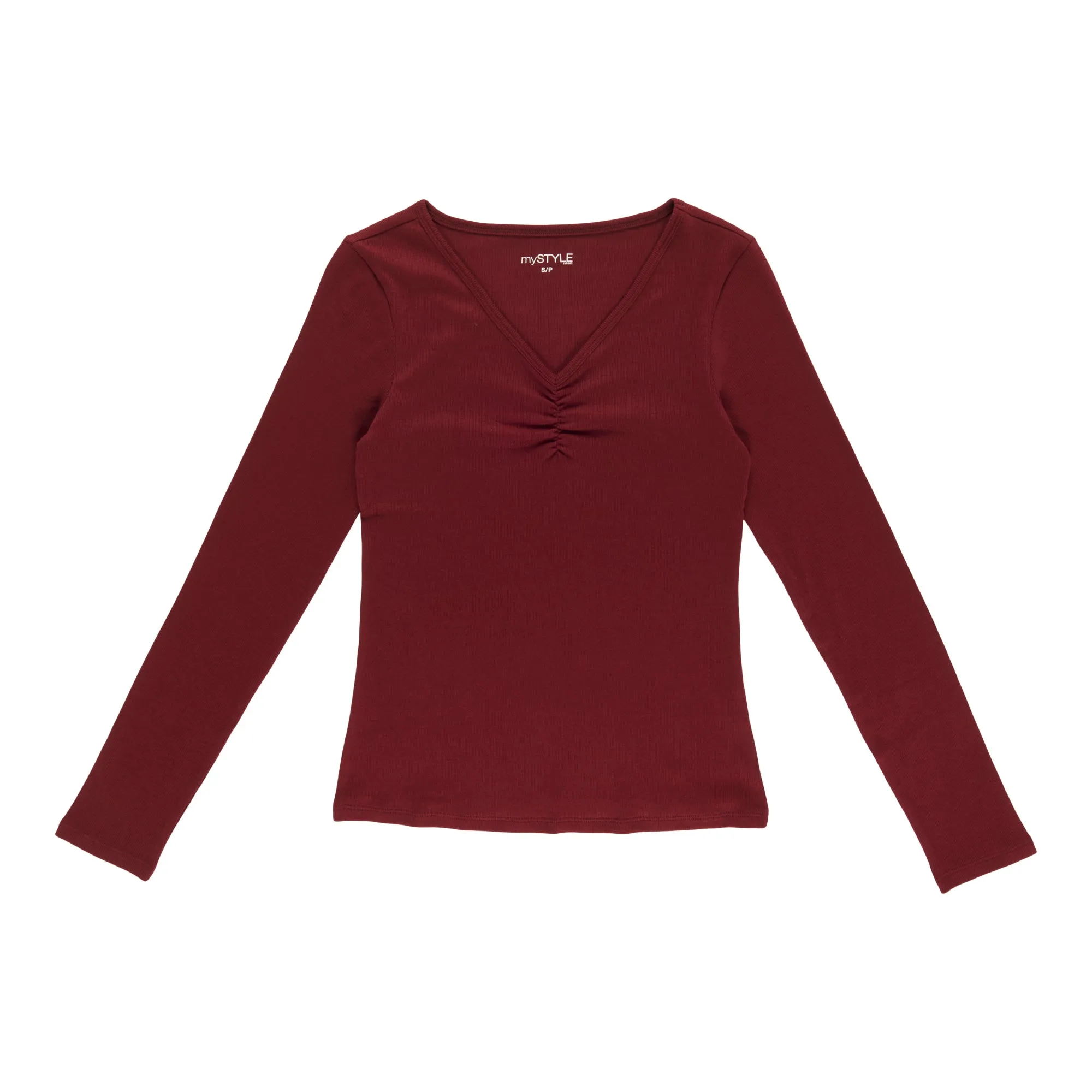mySTYLE Women's V-Neck Ruched Long Sleeve Tee sold by Giant Tiger product image thumbnail 3