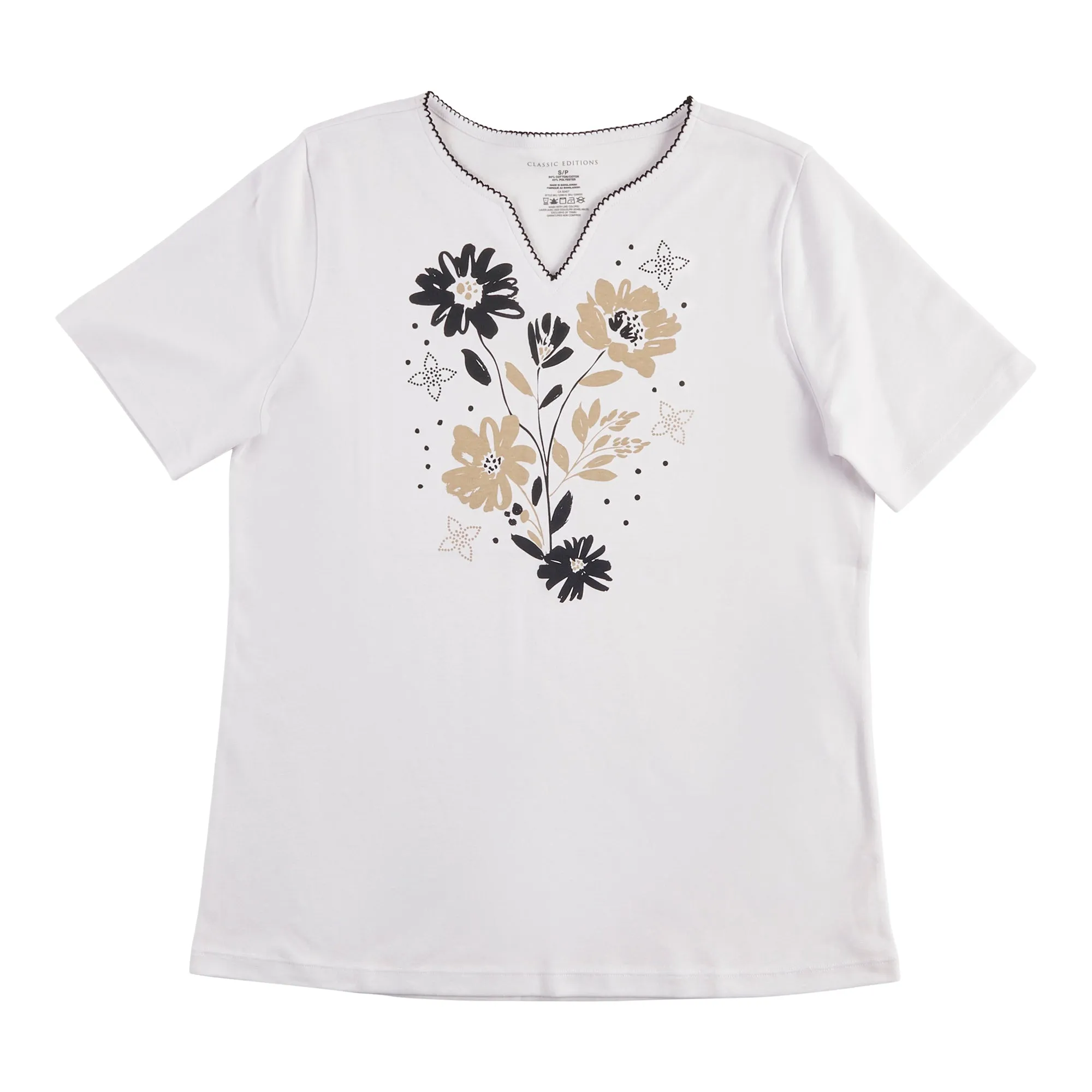 Classic Editions Women's Summer Look Short Sleeve Top with Neck Embroidery sold by Giant Tiger product image thumbnail 4