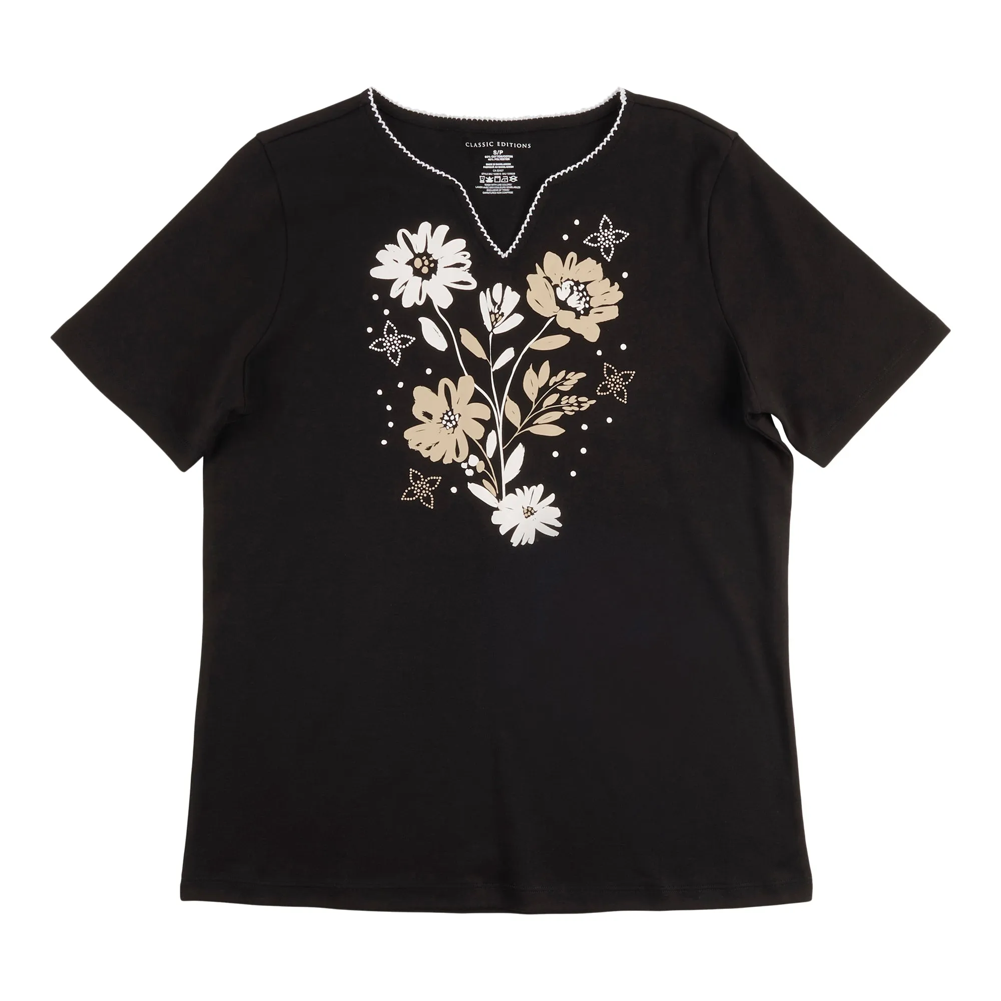 Classic Editions Women's Summer Look Short Sleeve Top with Neck Embroidery sold by Giant Tiger product image thumbnail 3