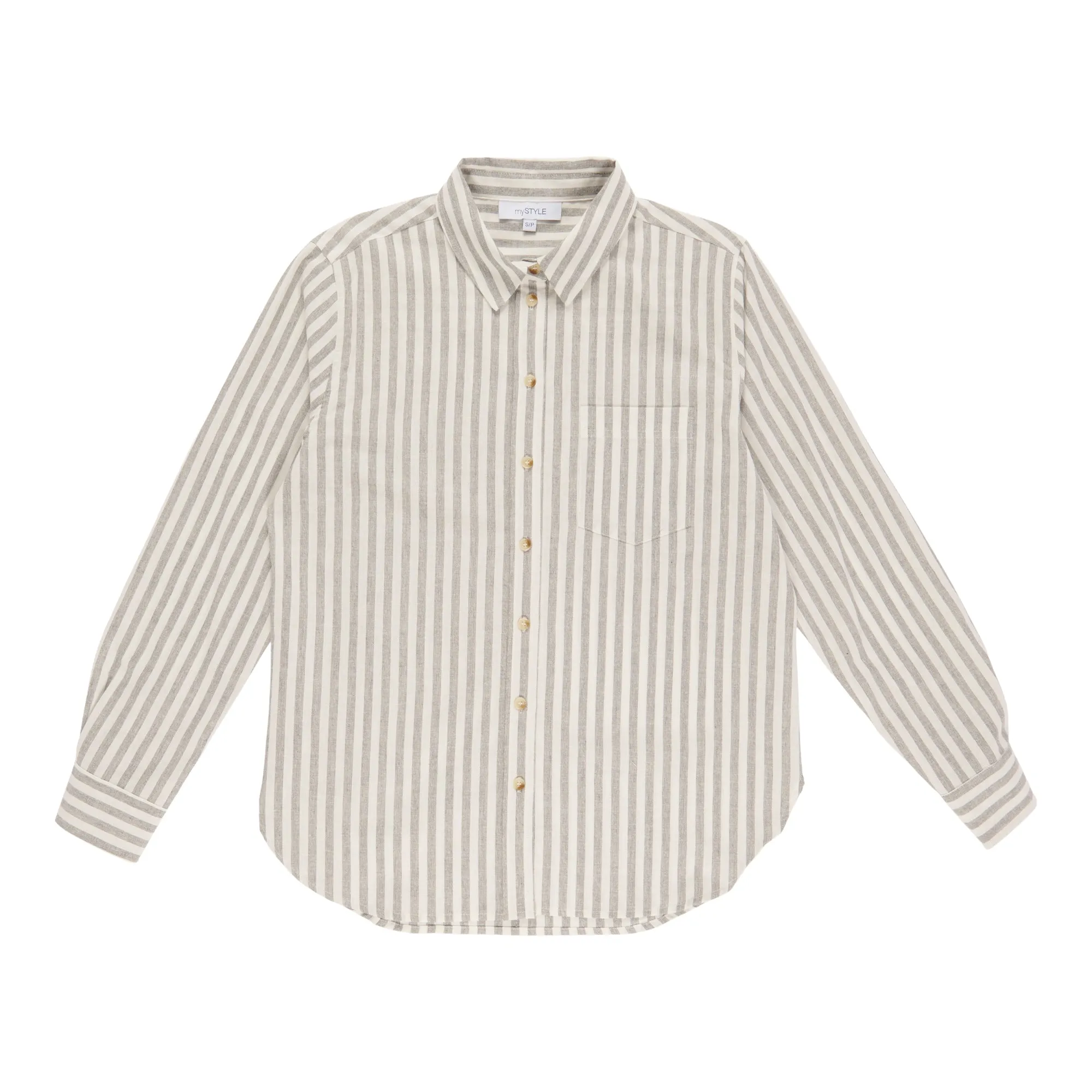 mySTYLE Women's Collared Striped Long Sleeve Linen Shirt sold by Giant Tiger product image thumbnail 2