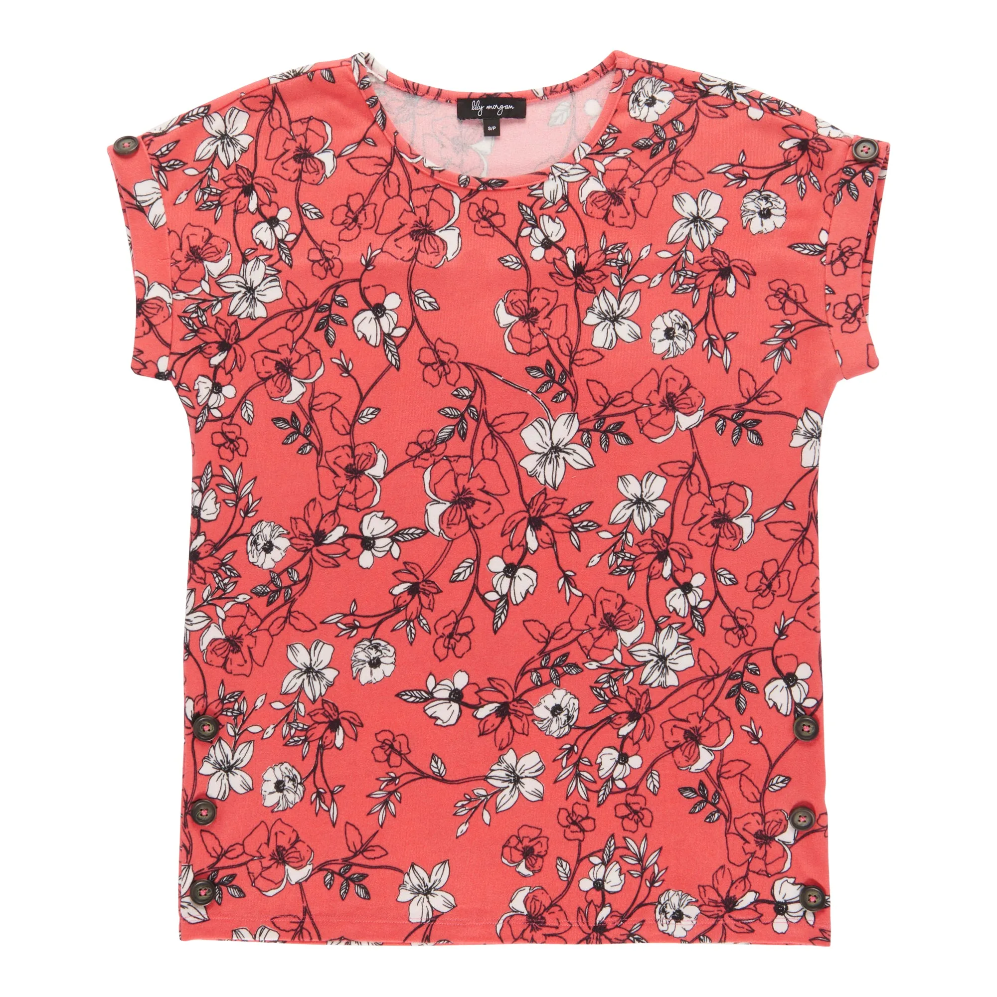lily morgan Women's Printed Button Detail Snit Top sold by Giant Tiger product image thumbnail 4