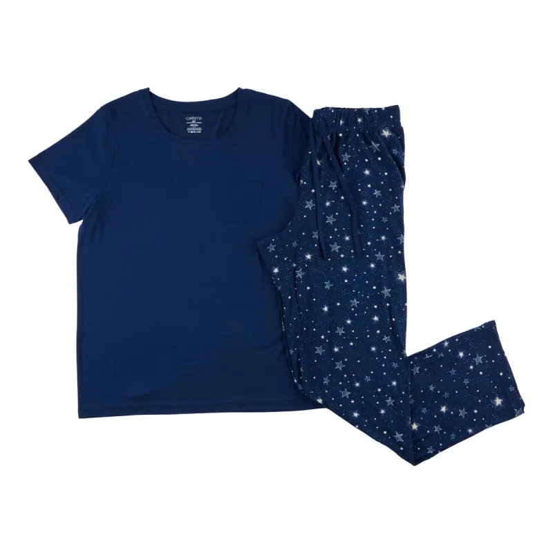 Carisma Women's Peachy Short Sleeve and Pant PJ Set, 2-Piece sold by Giant Tiger
