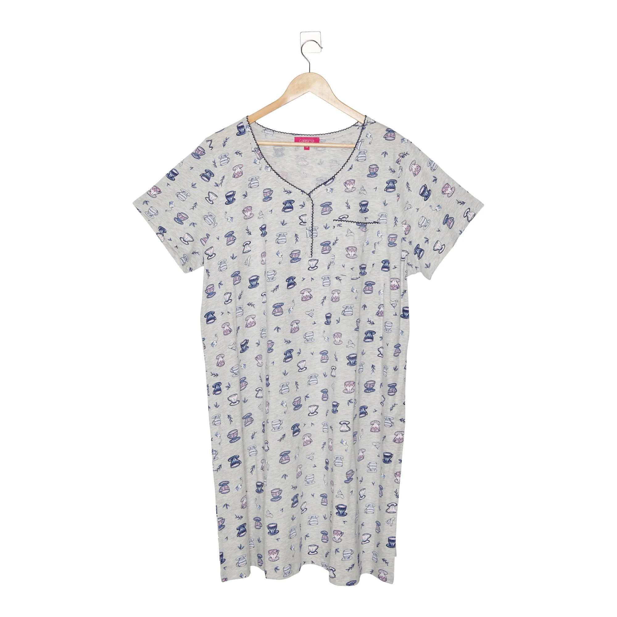 Carisma Women's Plus Simply Dreamin Printed Henley Sleep Shirt sold by Giant Tiger product image thumbnail 2