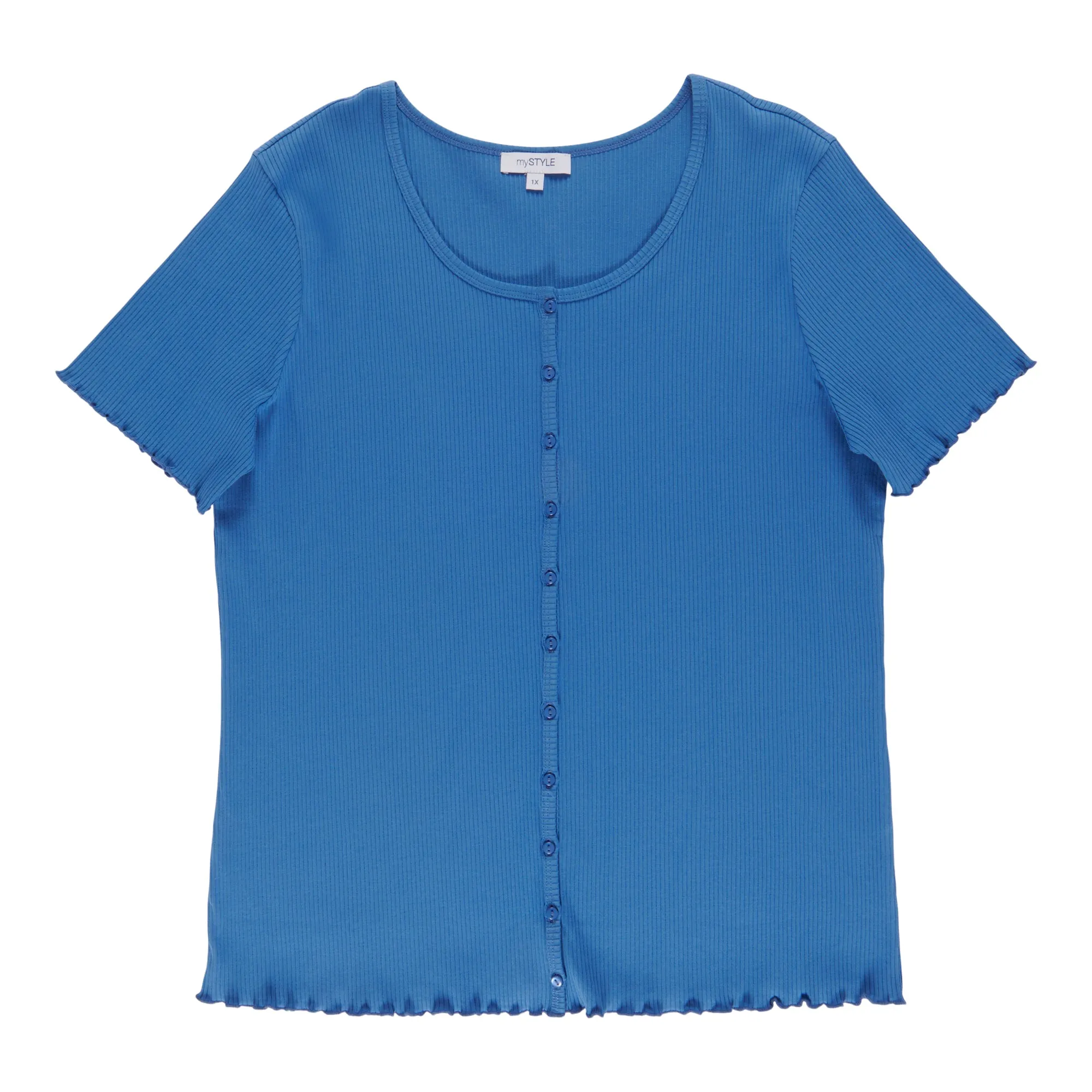 mySTYLE Women's Plus Ribbed Button-Up Blouse sold by Giant Tiger