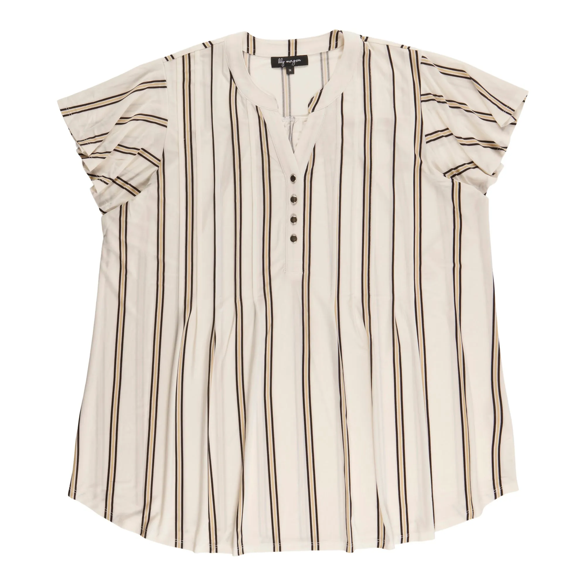 lily morgan Women's Plus V-Neck Pintuck Blouse sold by Giant Tiger product image thumbnail 4