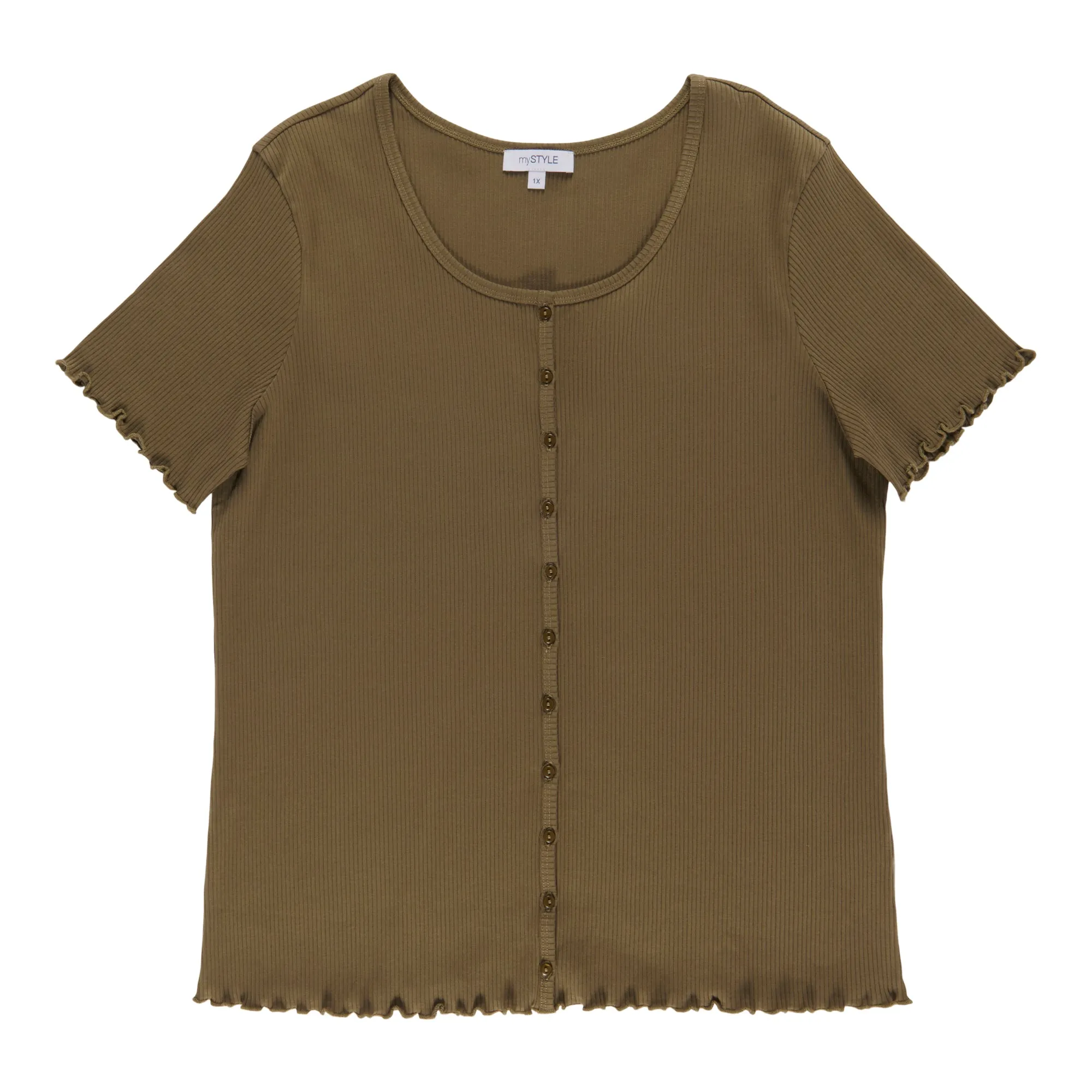 mySTYLE Women's Plus Ribbed Button-Up Blouse sold by Giant Tiger product image thumbnail 2