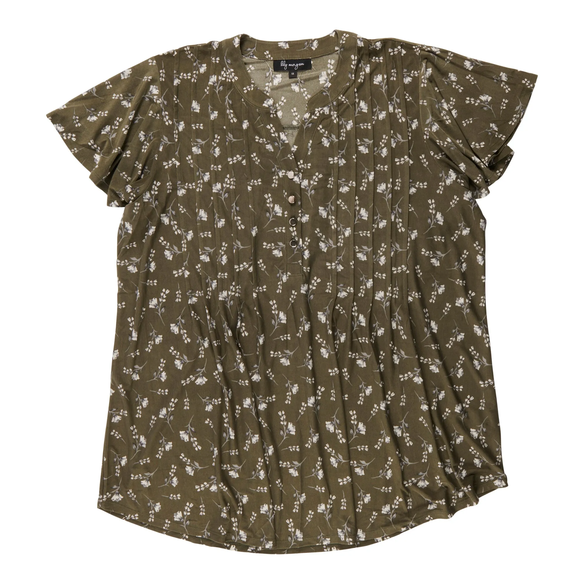 lily morgan Women's Plus V-Neck Pintuck Blouse sold by Giant Tiger product image thumbnail 3