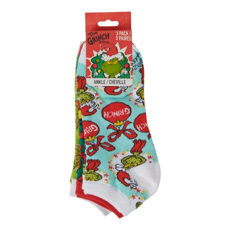 The Grinch Women's Ankle Socks, 3-Pack sold by Giant Tiger