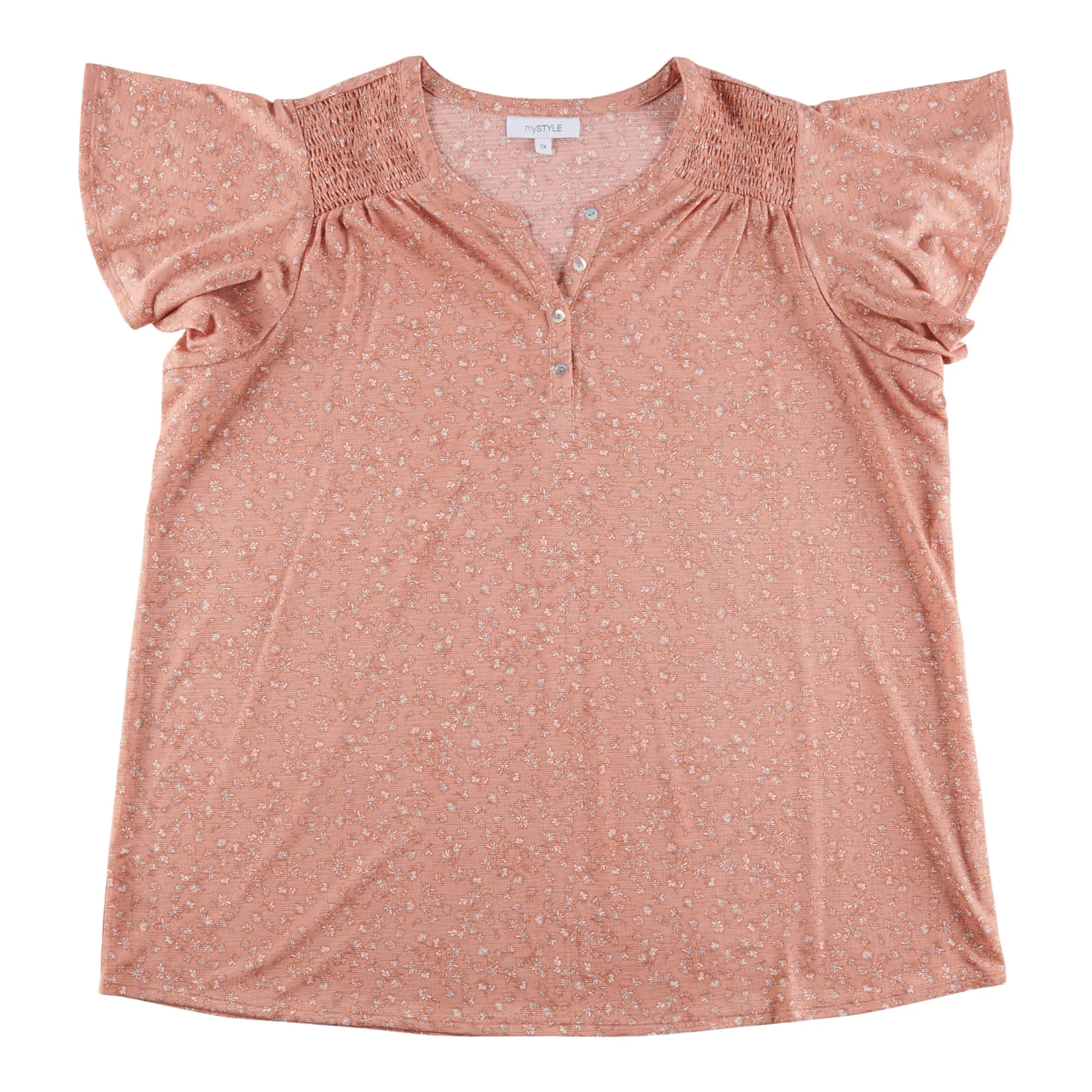 mySTYLE Women's Plus Festival Printed Flutter Top sold by Giant Tiger product image thumbnail 2