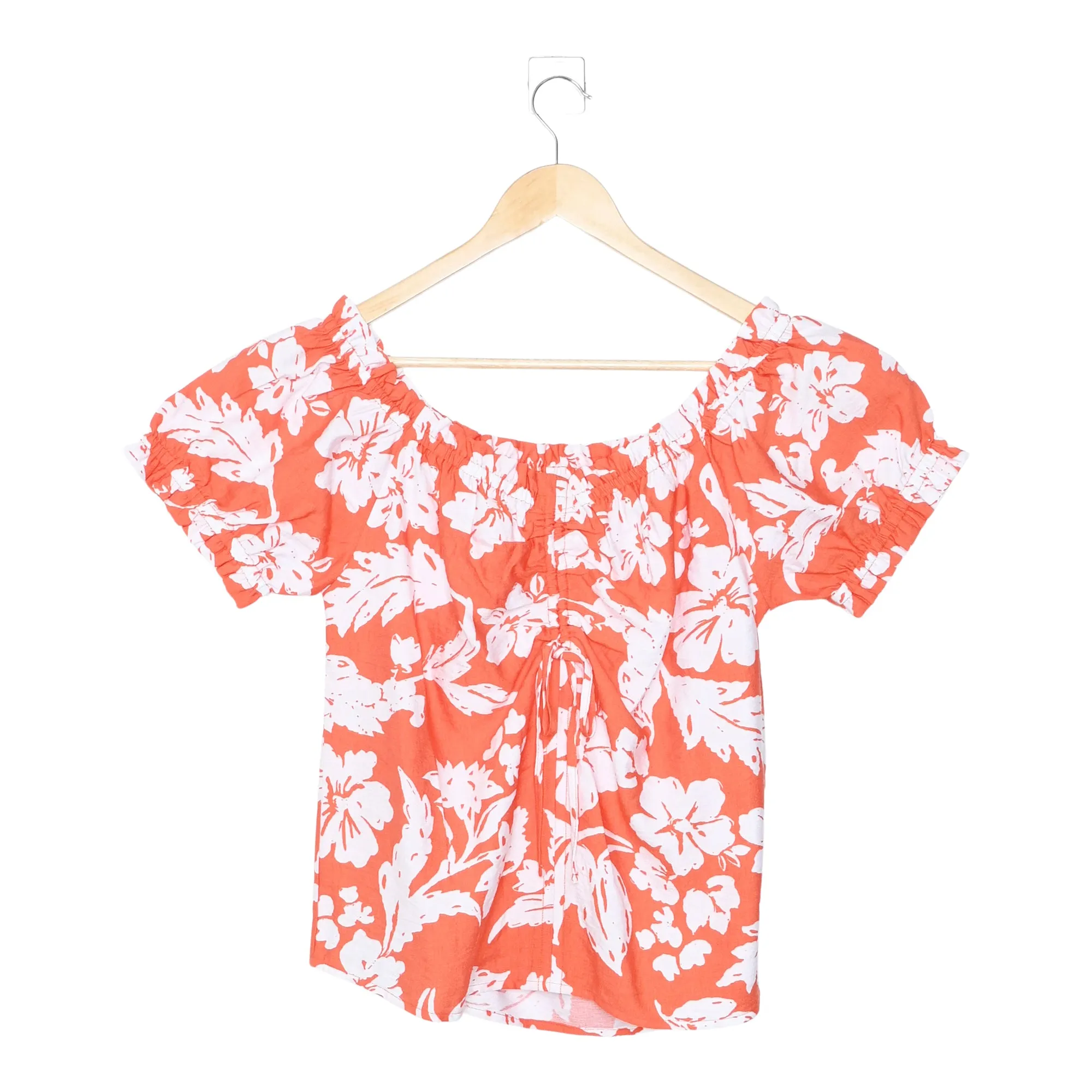 lily morgan Women's Tropical Ruched Off the Shoulder Blouse sold by Giant Tiger product image thumbnail 3