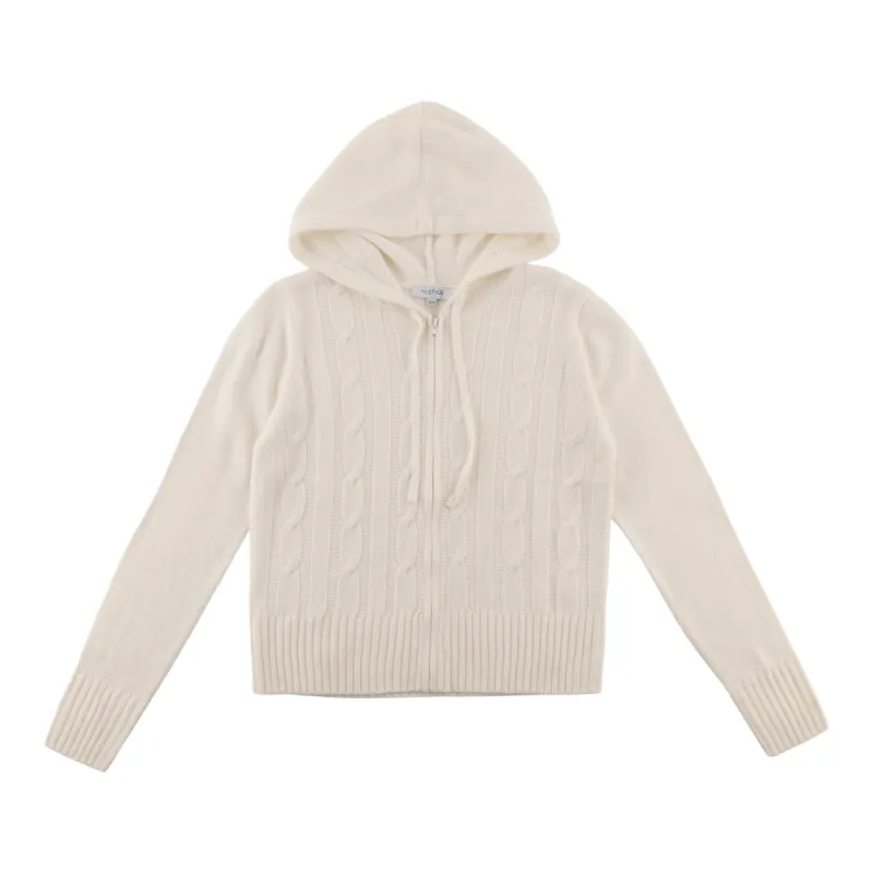 mySTYLE Women's Hooded Zip-Up Cable Sweater sold by Giant Tiger