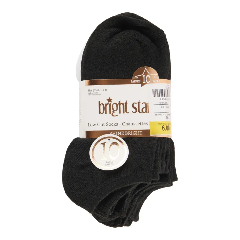 Bright Star Women's White Ankle Socks, 10-Pack sold by Giant Tiger