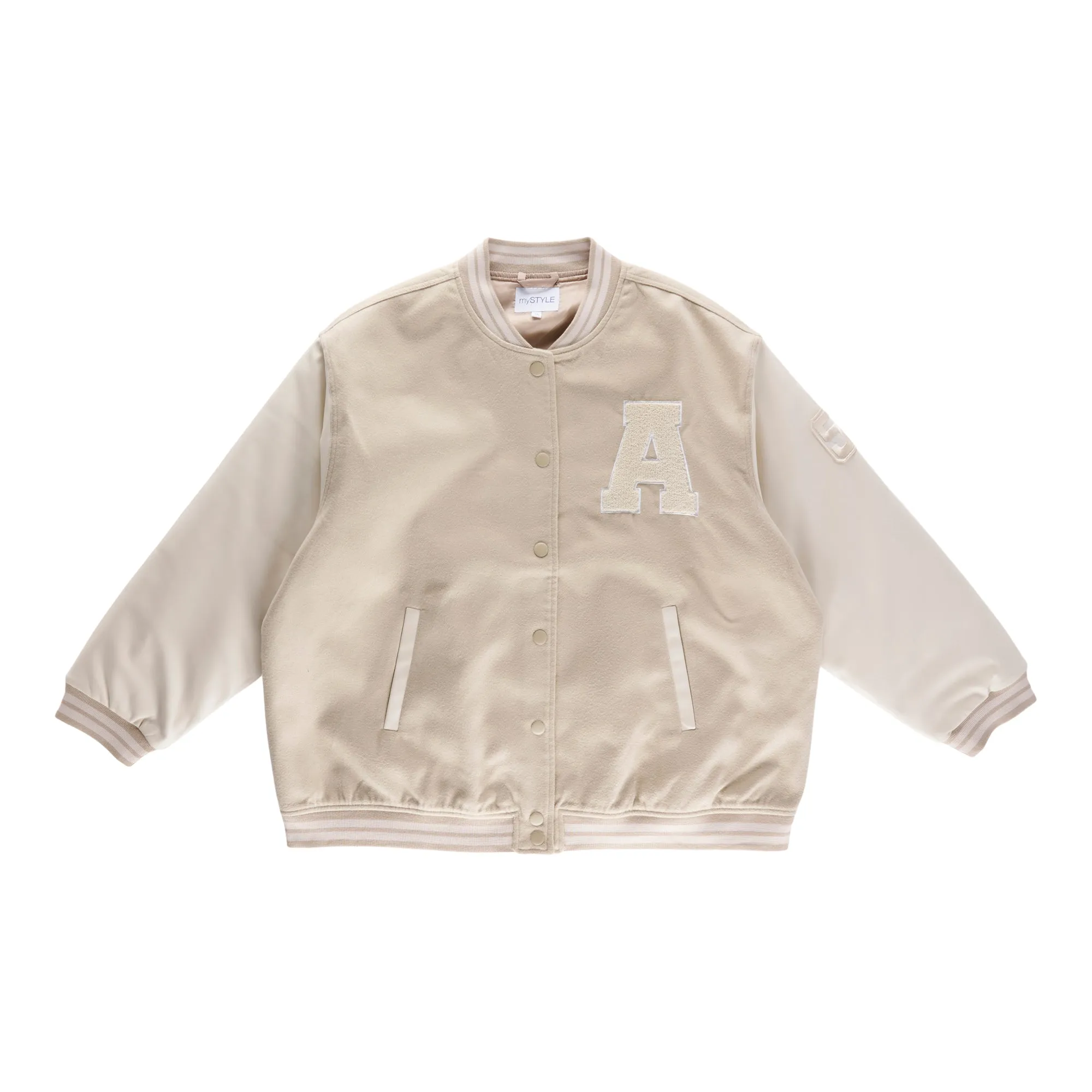 mySTYLE Women's Plus Varsity Bomber Jacket sold by Giant Tiger